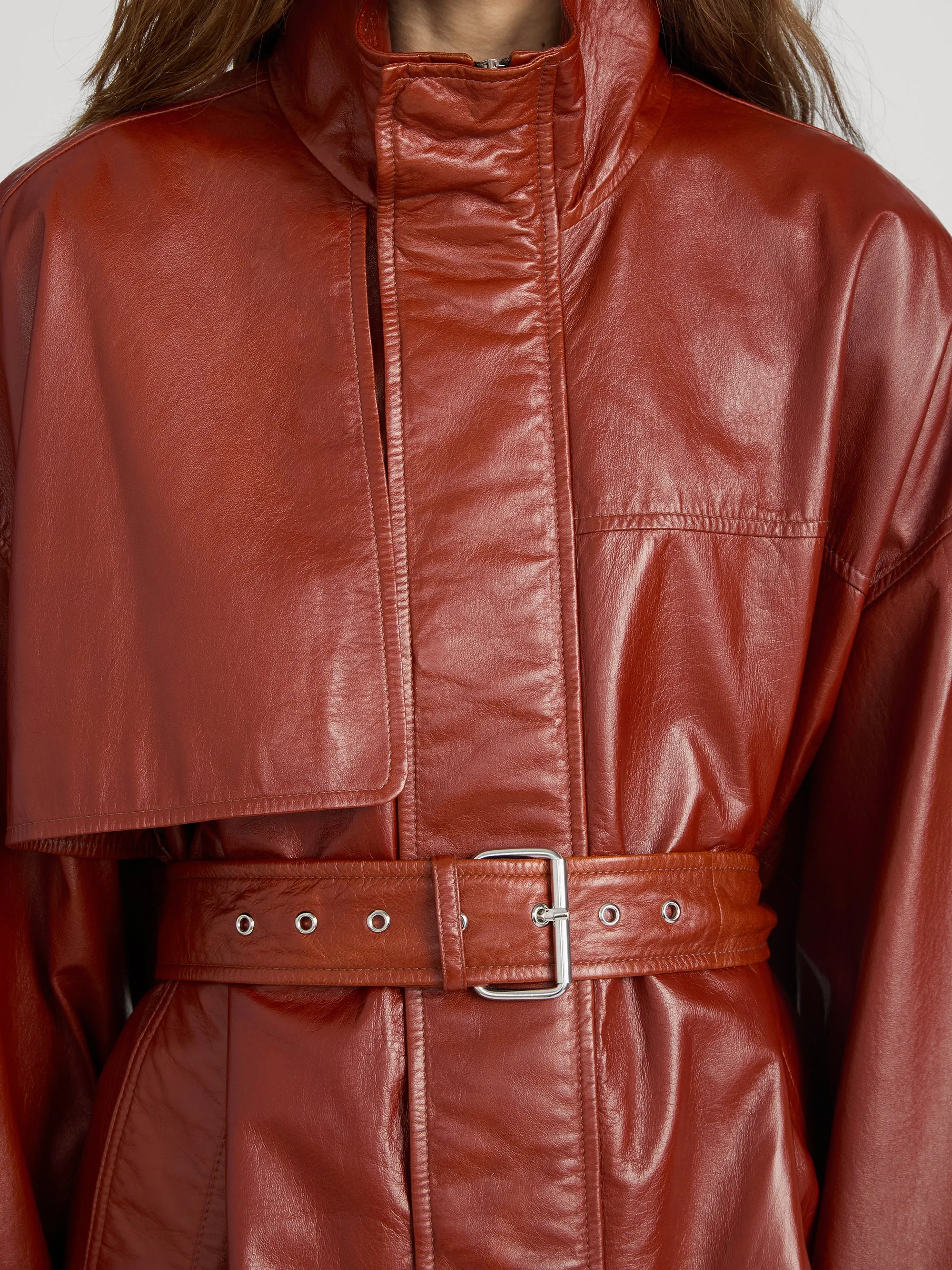The Paper Leather Trench -- Rust sold by Frame Denim product image thumbnail 5
