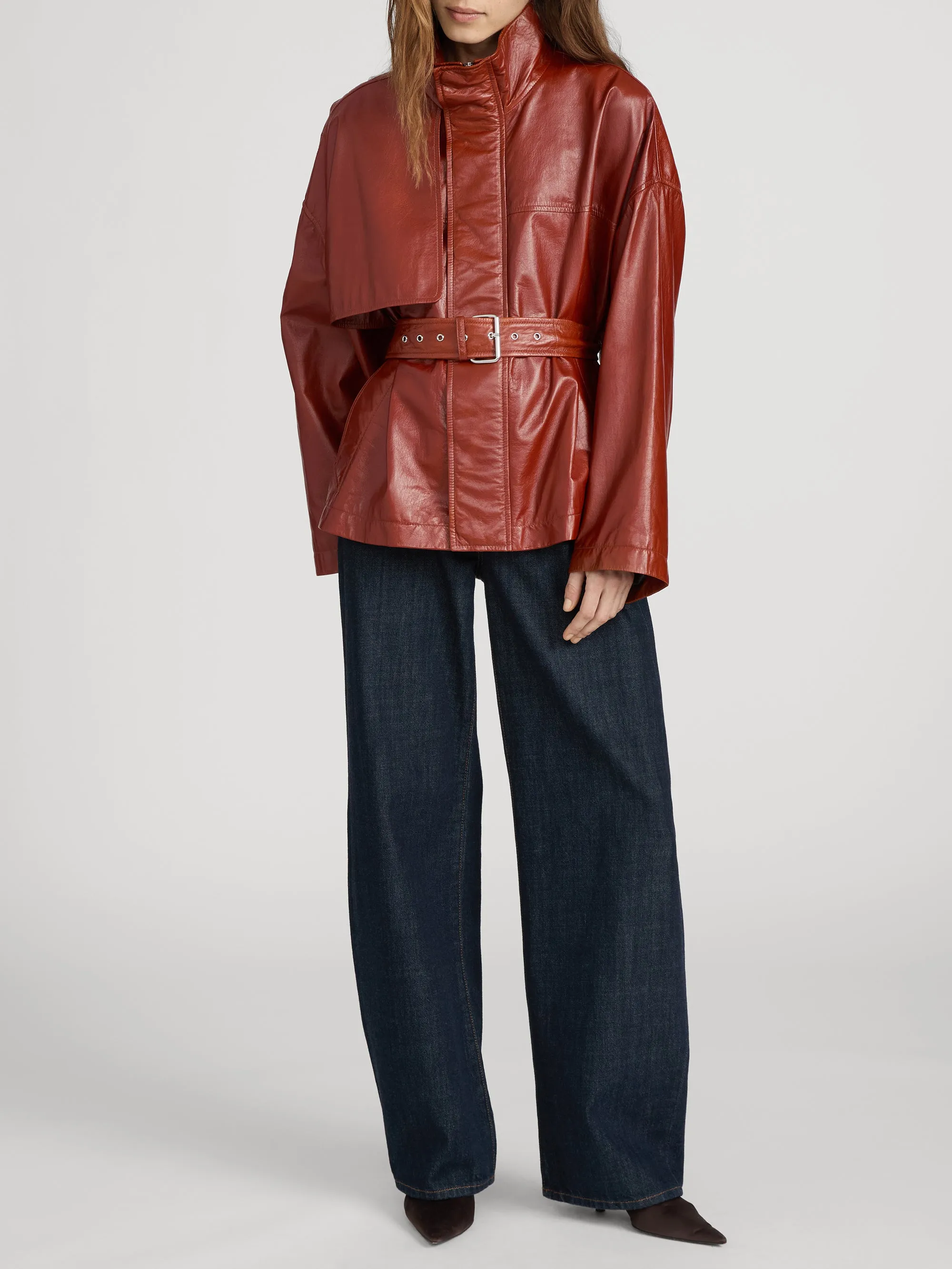 The Paper Leather Trench -- Rust sold by Frame Denim product image thumbnail 2