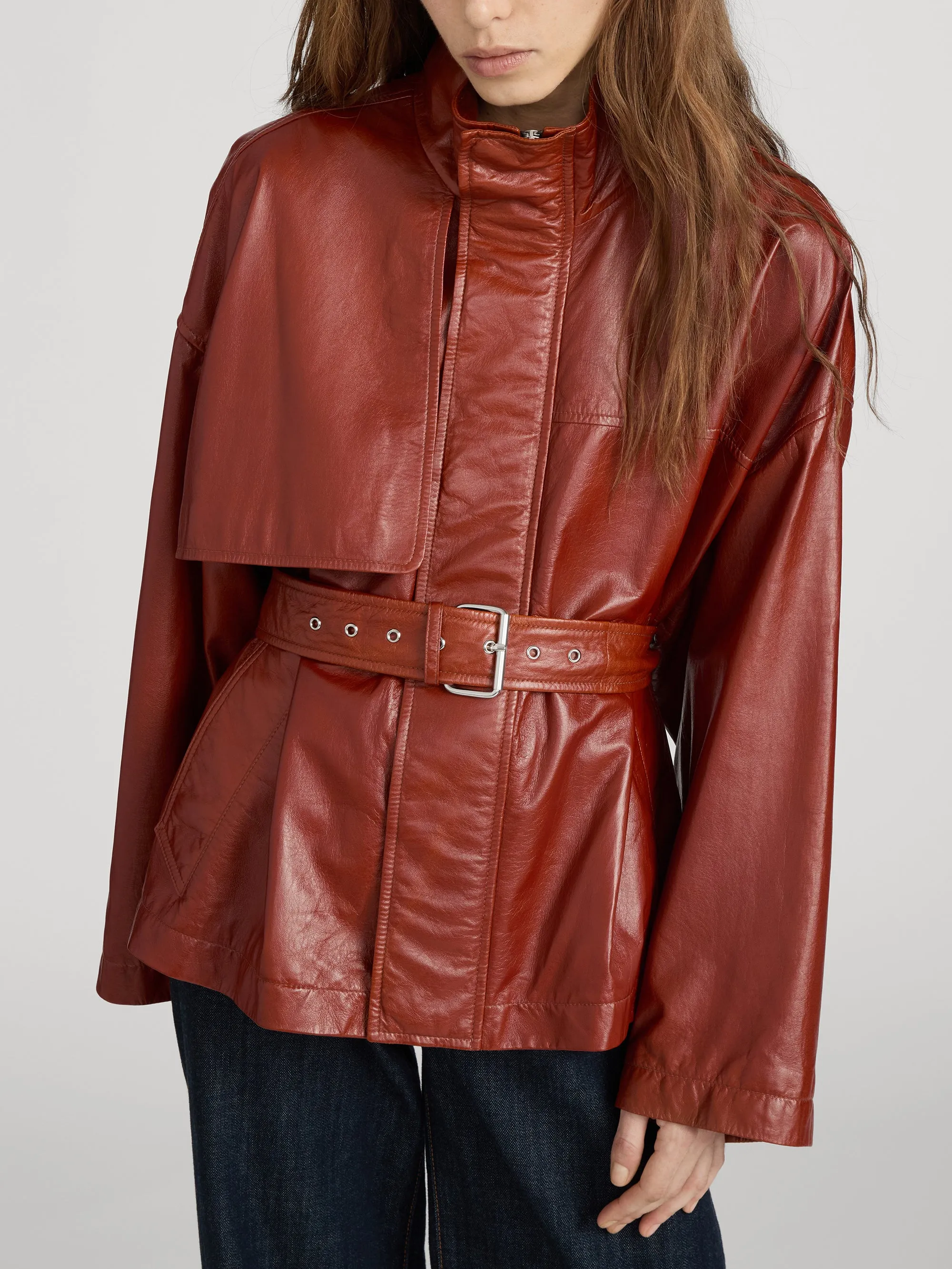 The Paper Leather Trench -- Rust sold by Frame Denim product image thumbnail 3