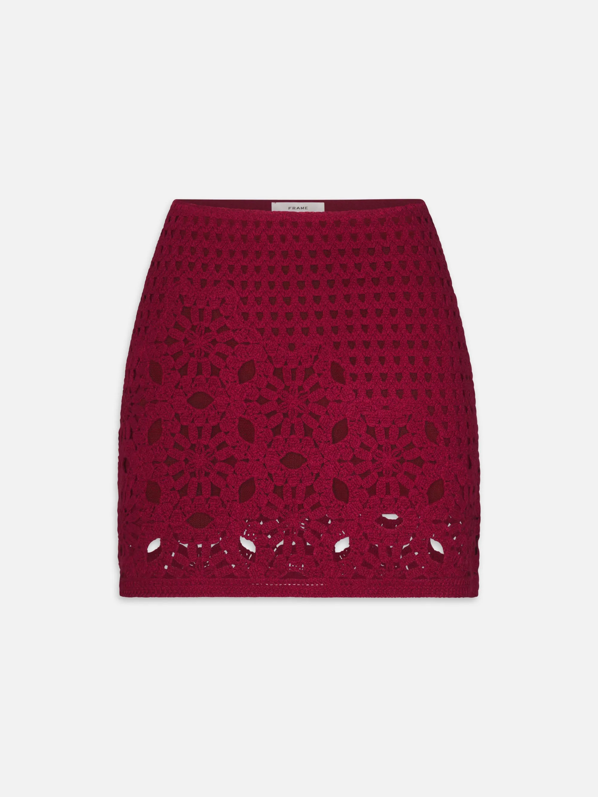 The Postcard Skirt -- Garnet sold by Frame Denim