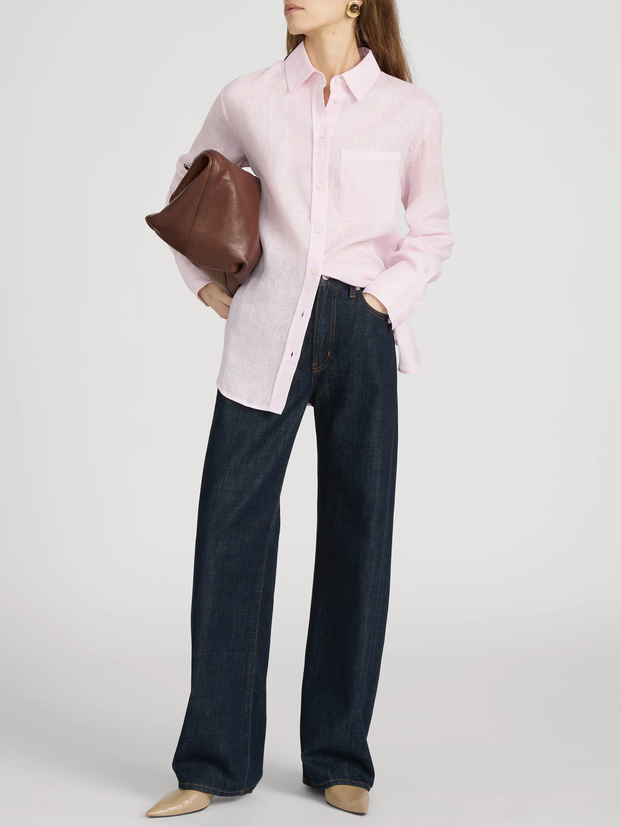 The Linen Boy Shirt -- Bubble Gum sold by Frame Denim product image thumbnail 2