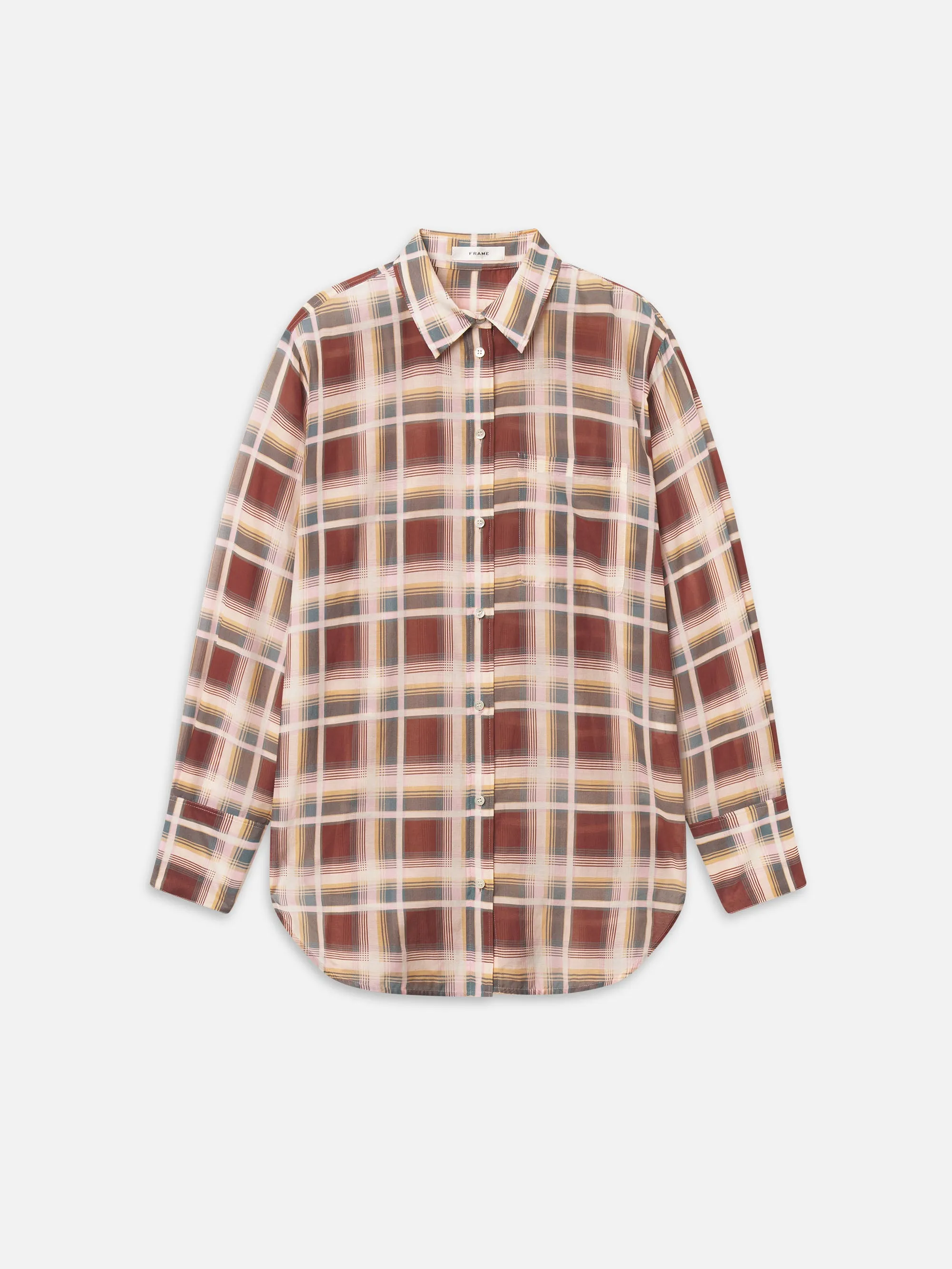 The Plaid Boy Shirt -- Silver Peony Plaid sold by Frame Denim