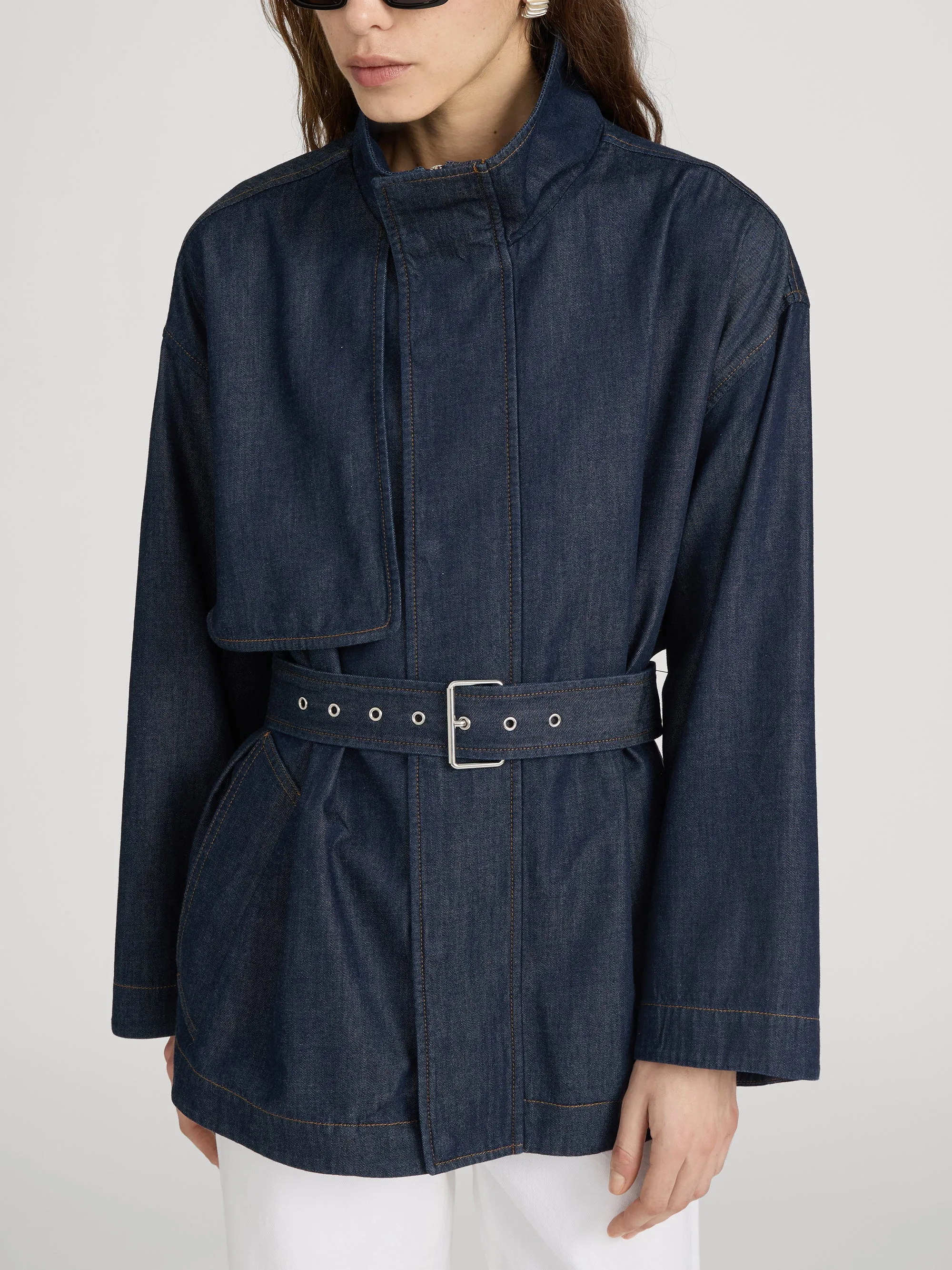 The Short Field Trench -- Rinse sold by Frame Denim product image thumbnail 4