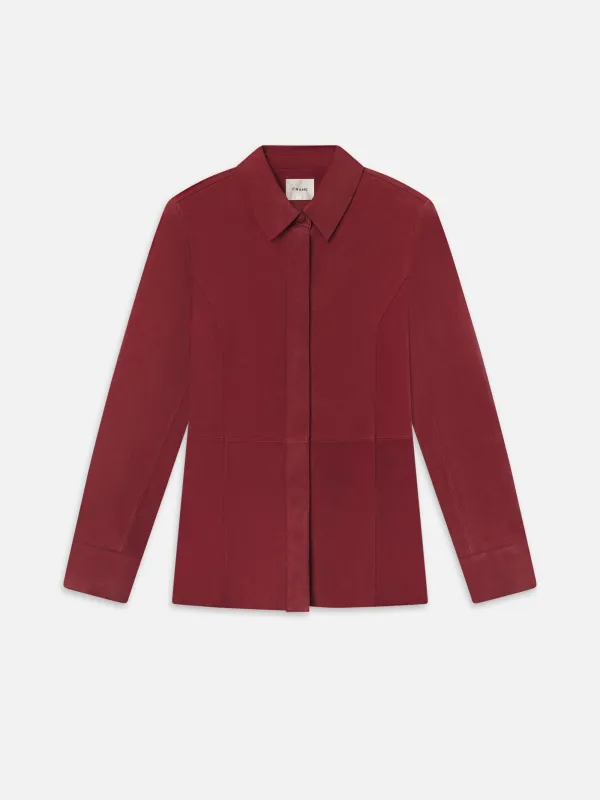 The Suede Shirt -- Garnet made by Frame Denim