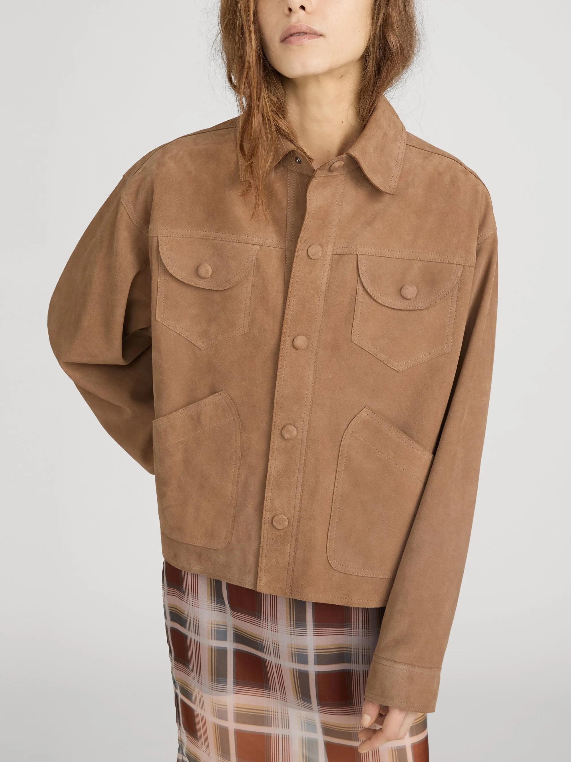 The Suede Utility Jacket -- Chai sold by Frame Denim product image thumbnail 3