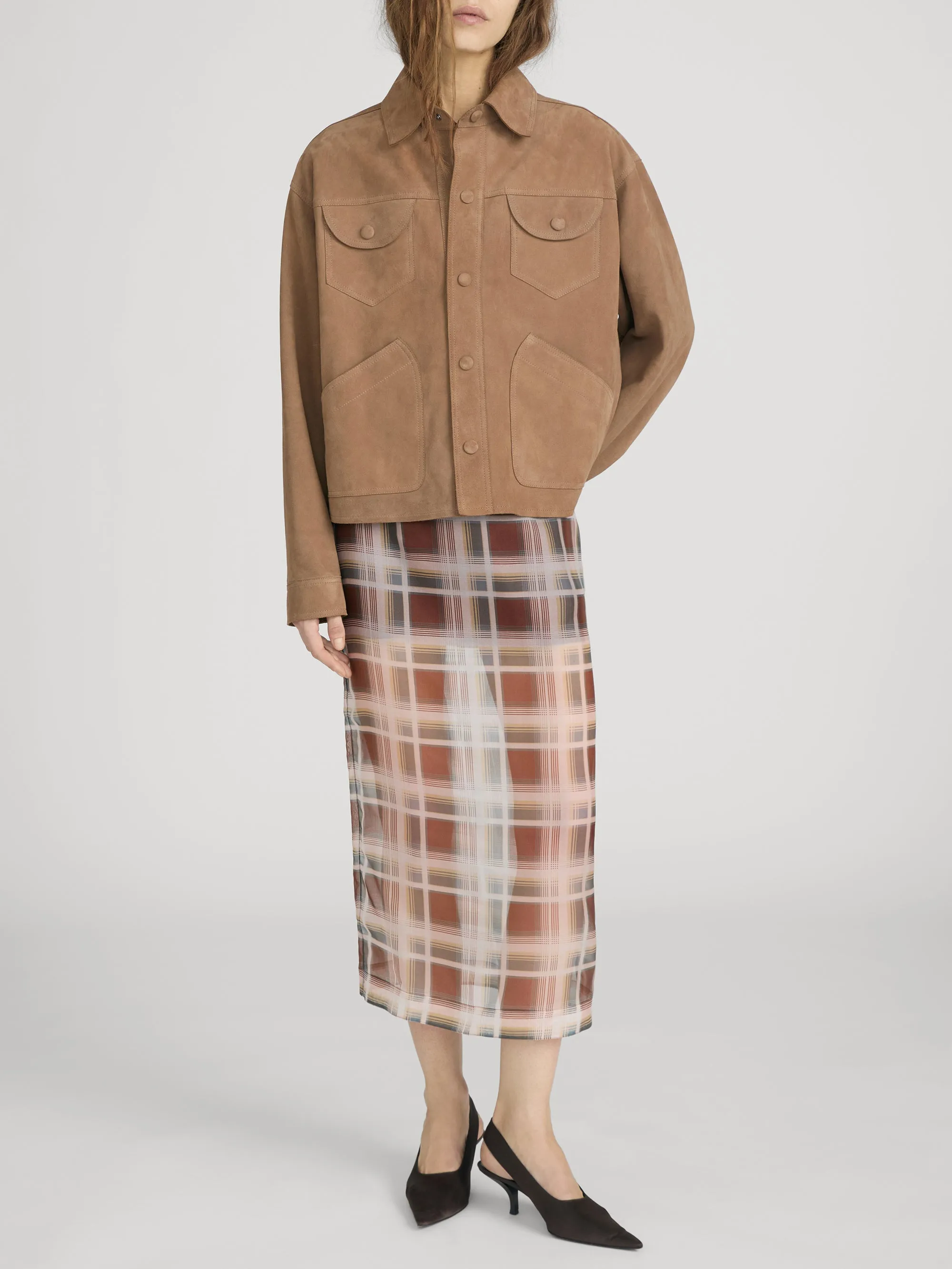 The Suede Utility Jacket -- Chai sold by Frame Denim product image thumbnail 2