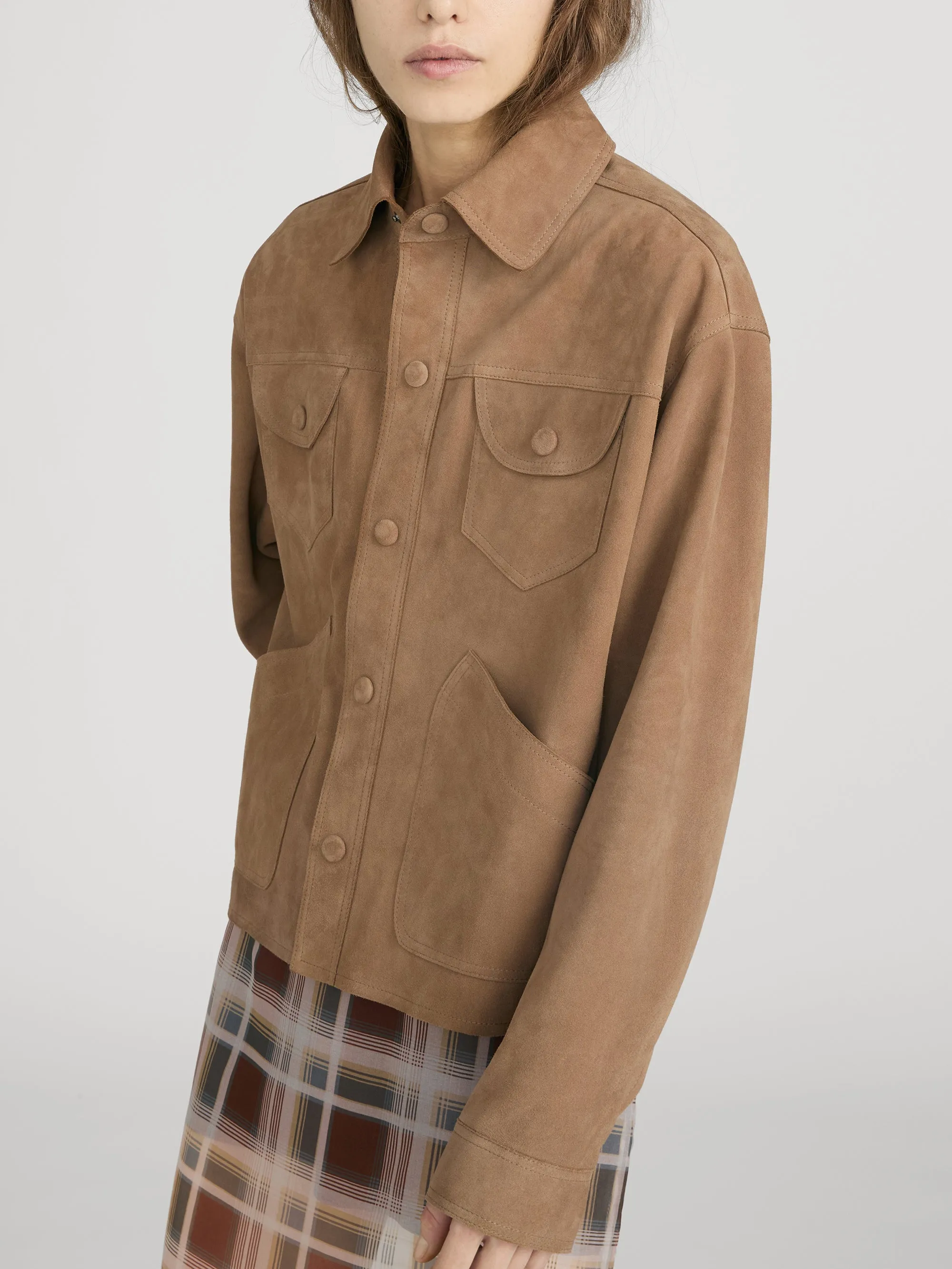 The Suede Utility Jacket -- Chai sold by Frame Denim product image thumbnail 4