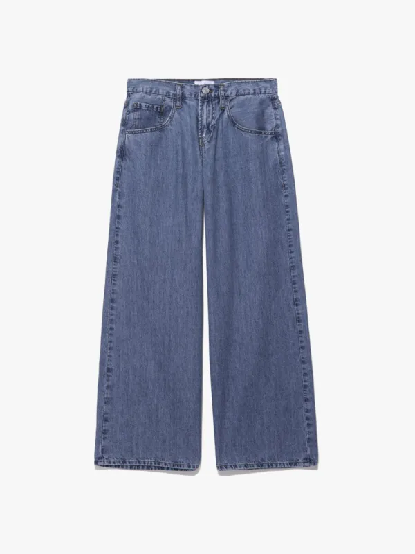 Le Pixie Mid Wide Leg -- Happy Indigo sold by Frame Denim