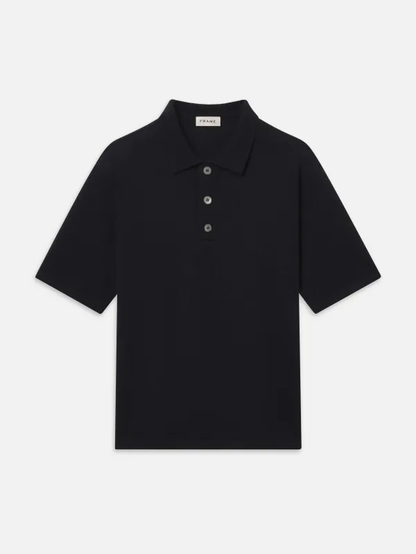 Polo Sweater -- Dark Navy made by Frame Denim