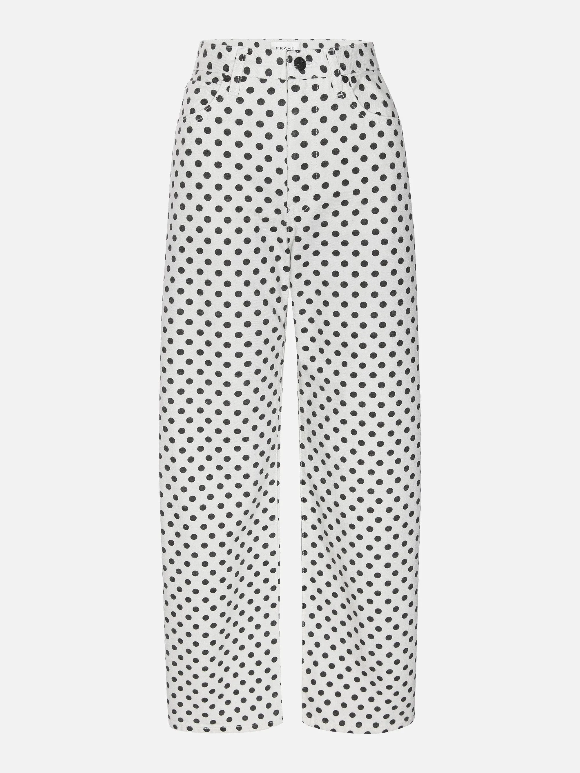 The Bow Crop -- White Polka Dot sold by Frame Denim