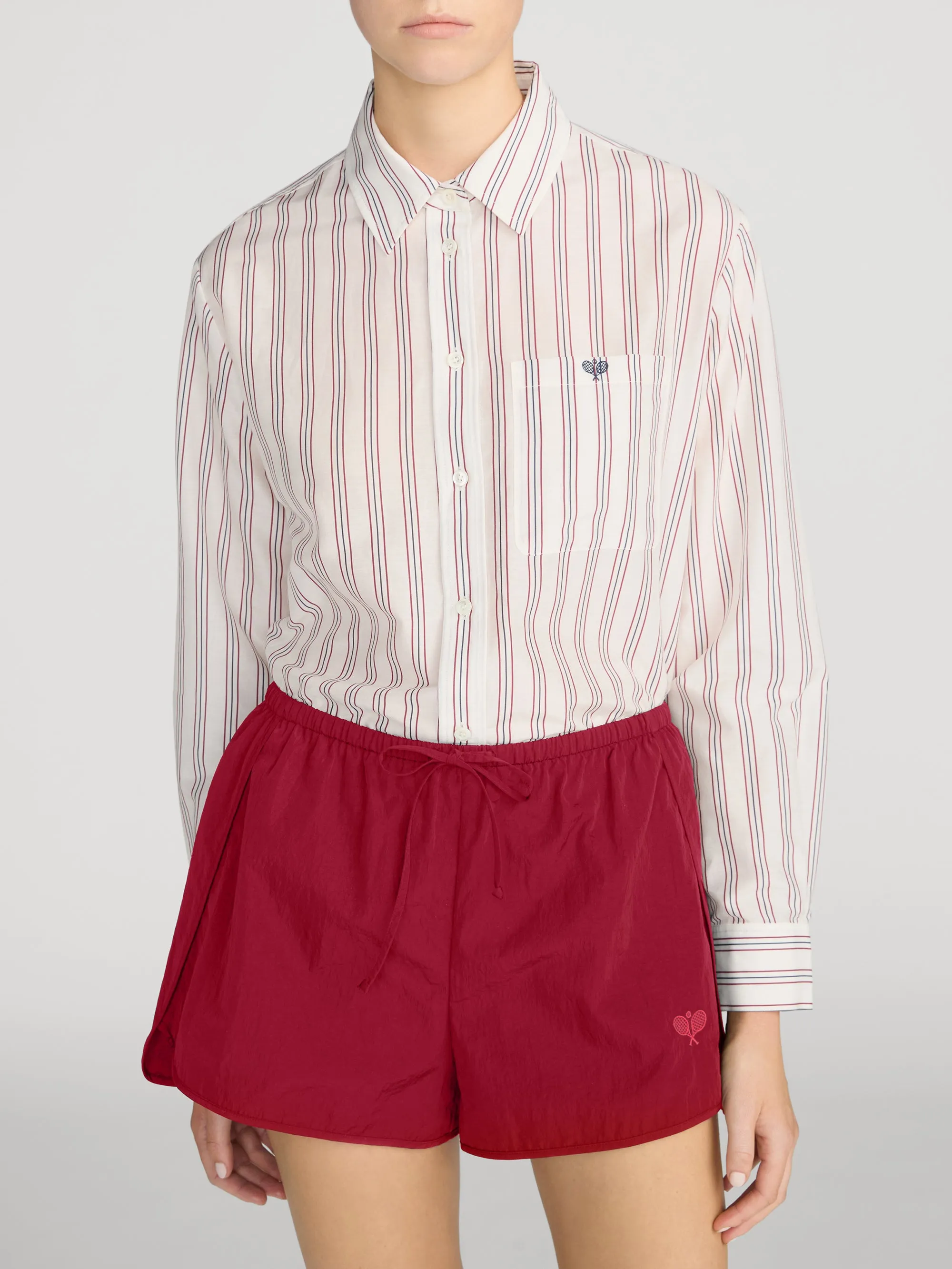 The Tennis Boy Shirt -- Garnet Multi Stripe sold by Frame Denim product image thumbnail 3