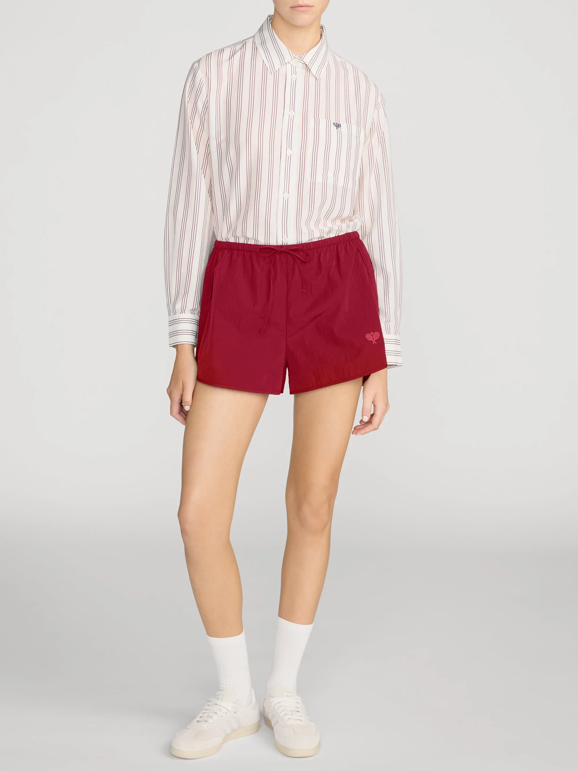 The Tennis Boy Shirt -- Garnet Multi Stripe sold by Frame Denim product image thumbnail 2
