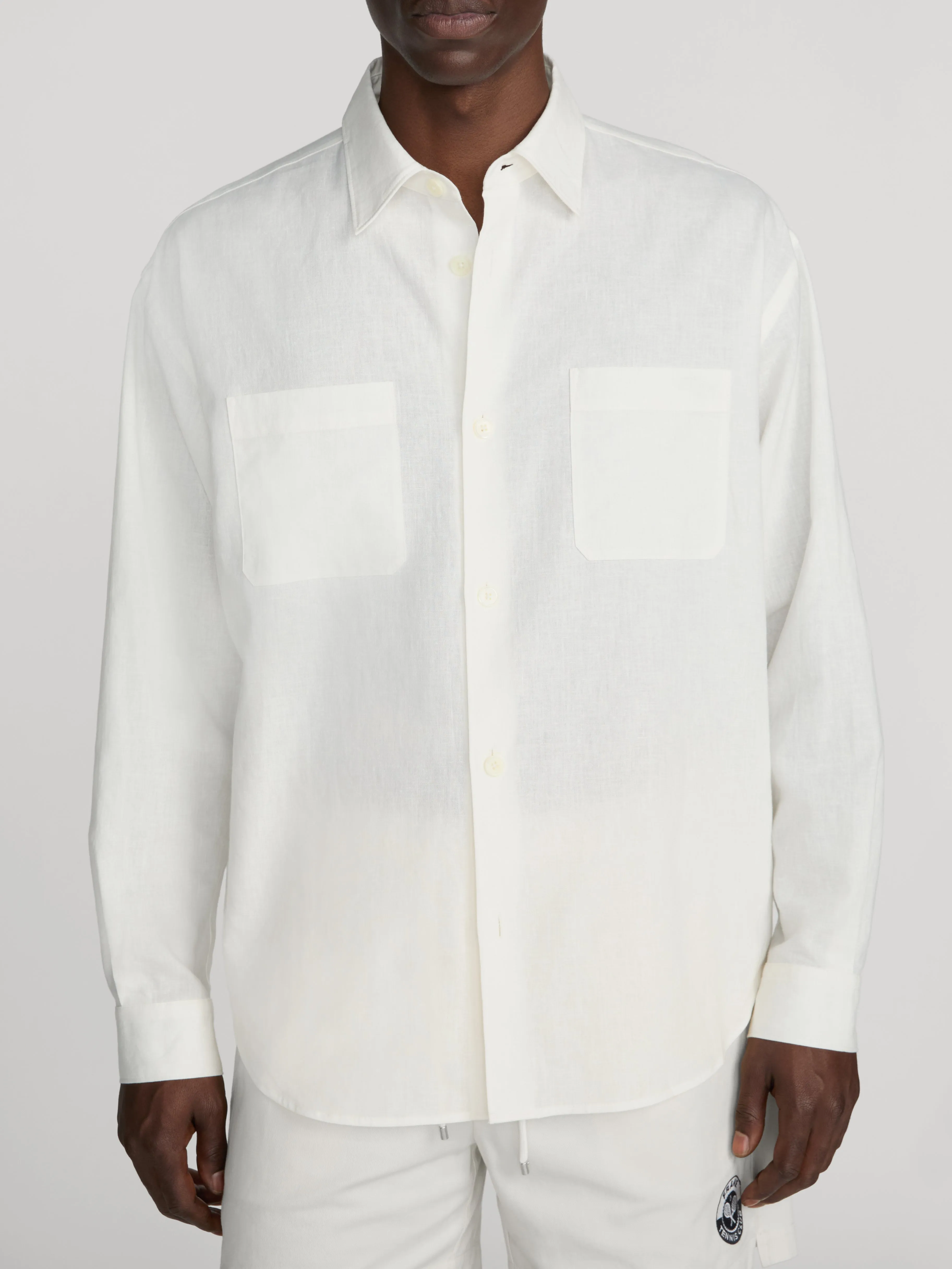 Linen Blend Shirt -- White sold by Frame Denim product image thumbnail 3