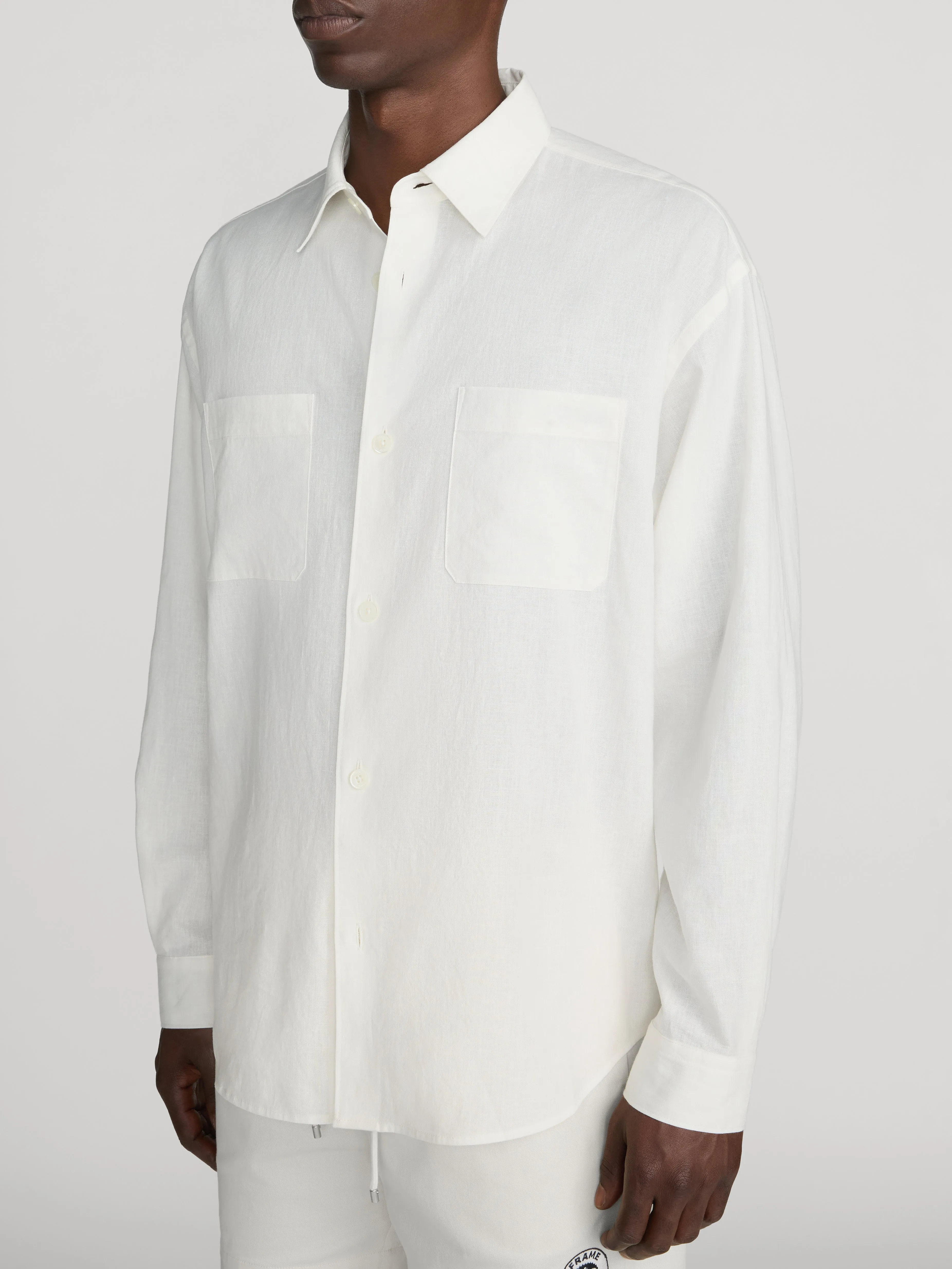 Linen Blend Shirt -- White sold by Frame Denim product image thumbnail 4