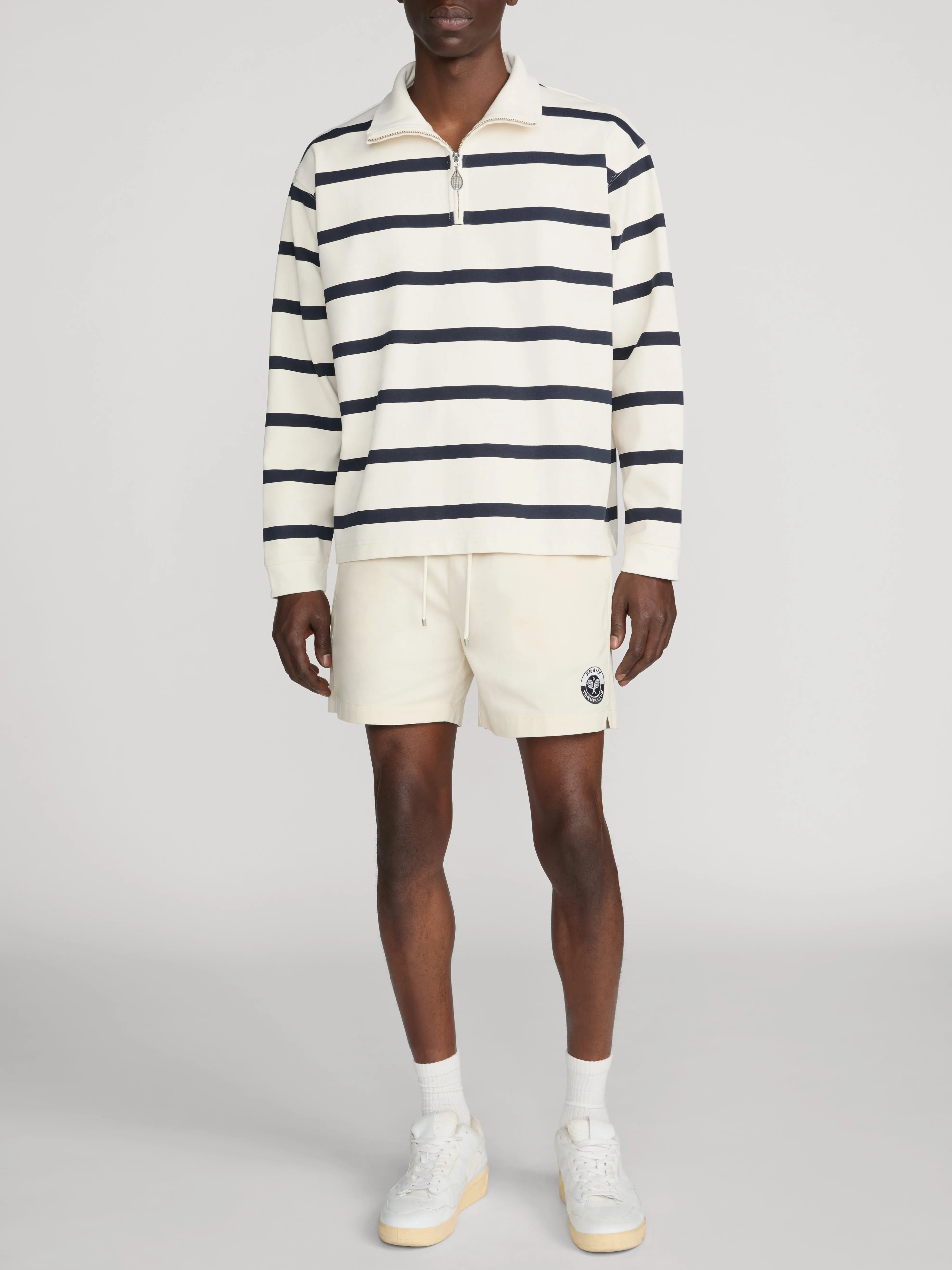 Striped Half-Zip Sweatshirt -- Navy Stripe sold by Frame Denim product image thumbnail 2