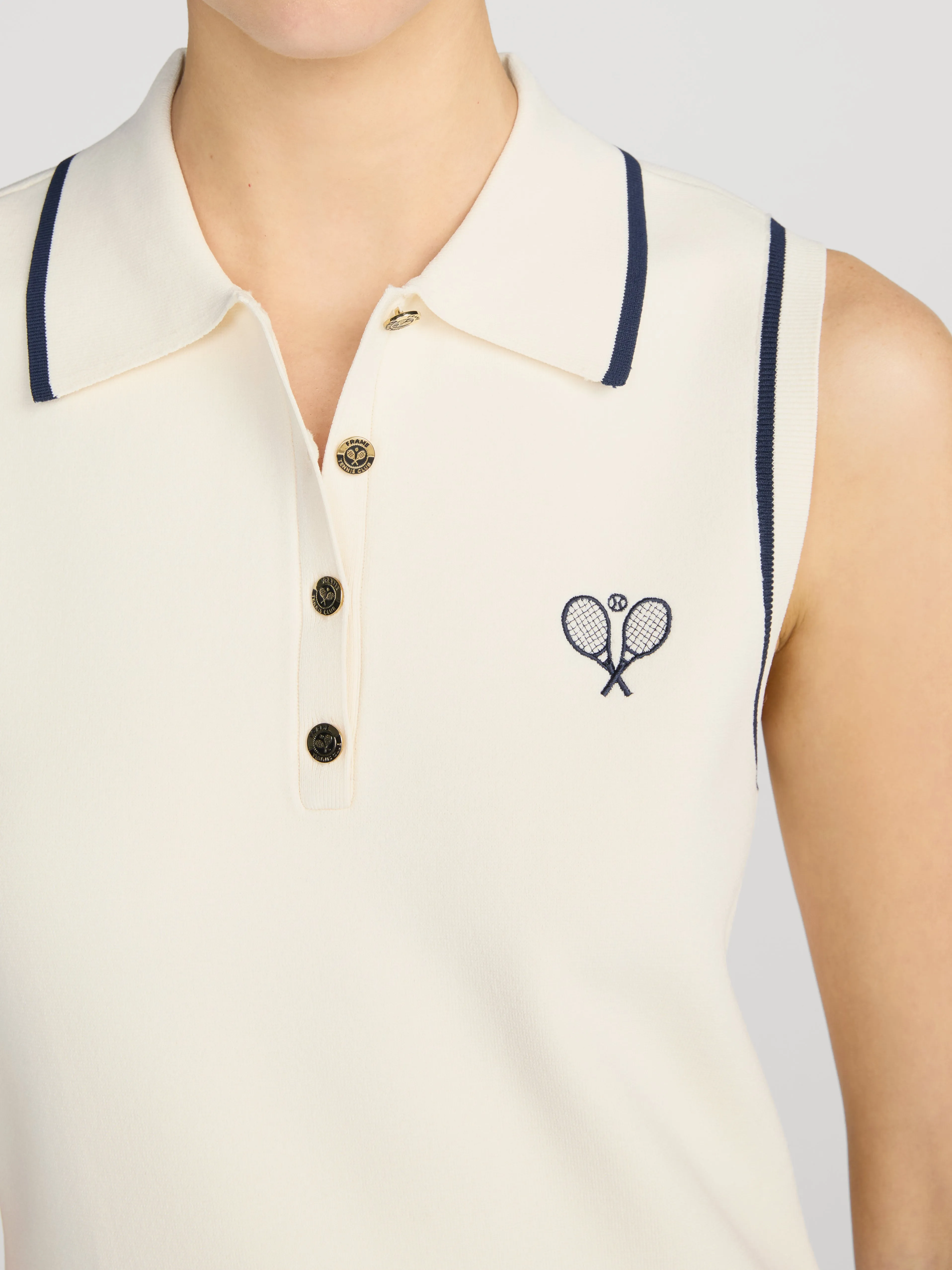 The Tennis Pleated Mini Dress -- Cream Multi sold by Frame Denim product image thumbnail 5