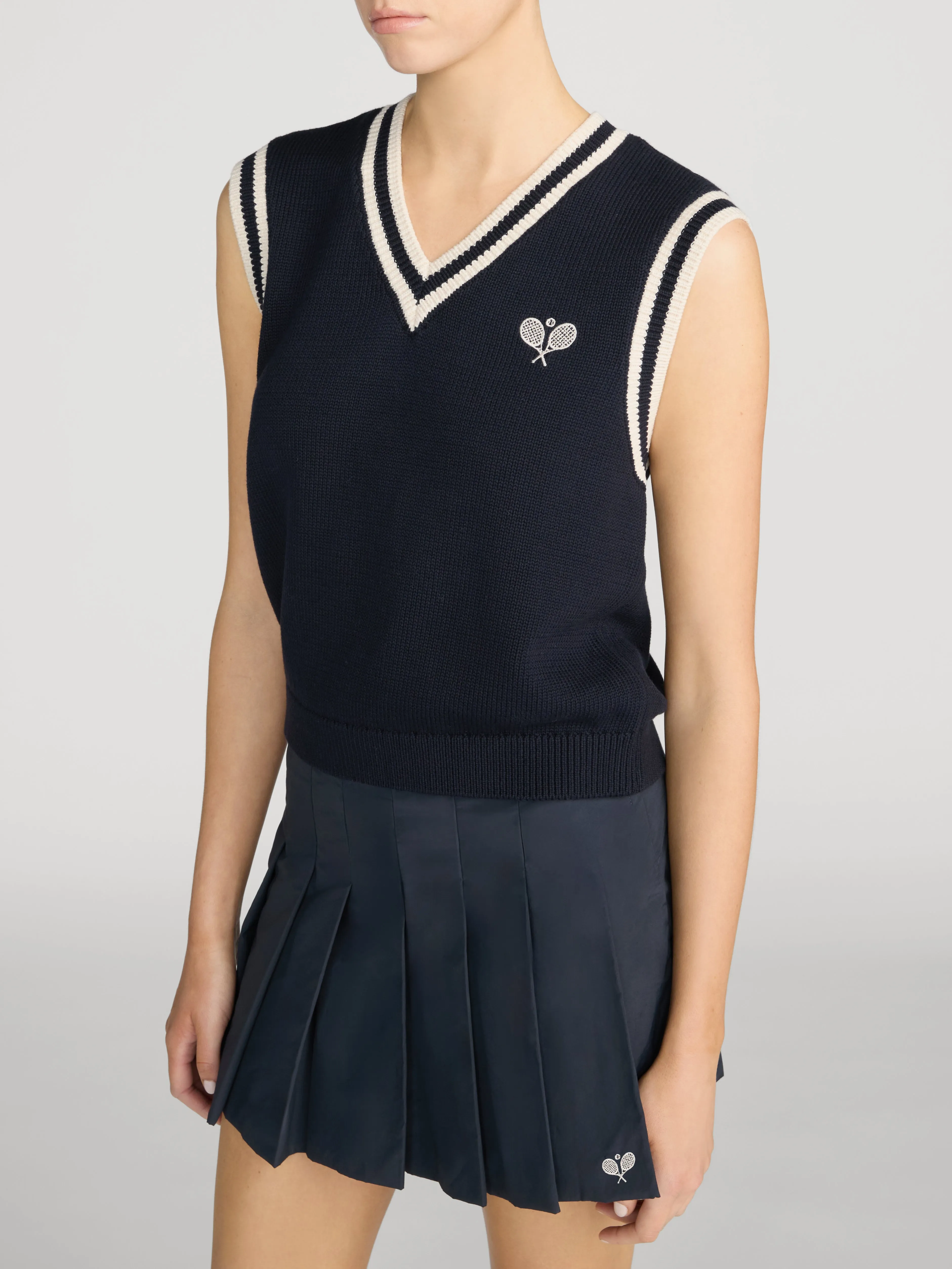 The Tennis Vest -- Navy sold by Frame Denim product image thumbnail 4