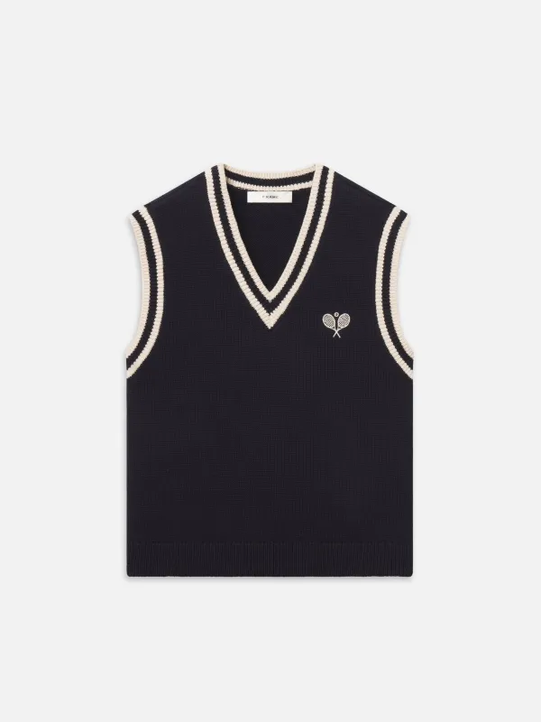 The Tennis Vest -- Navy made by Frame Denim