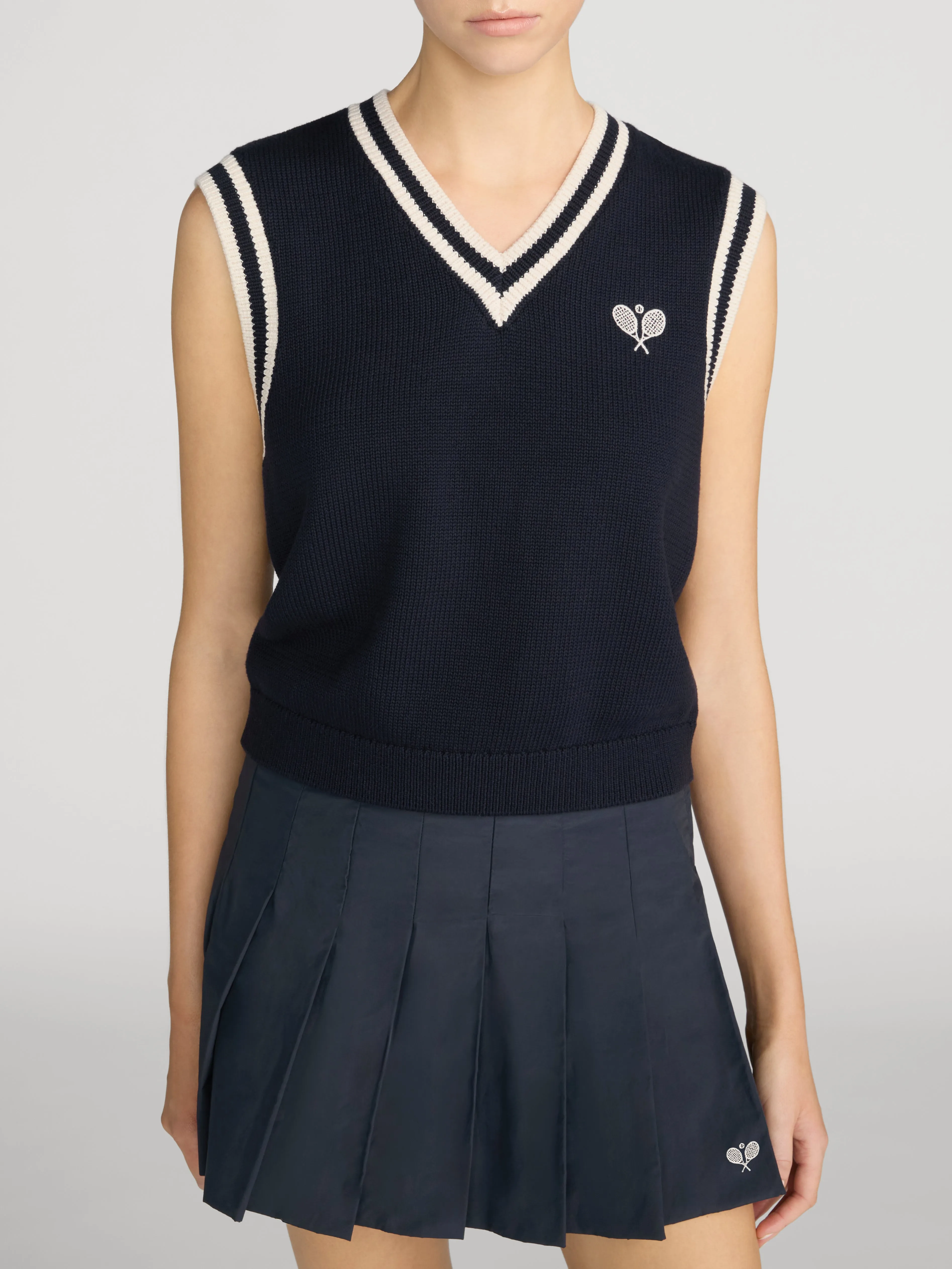 The Tennis Vest -- Navy sold by Frame Denim product image thumbnail 3