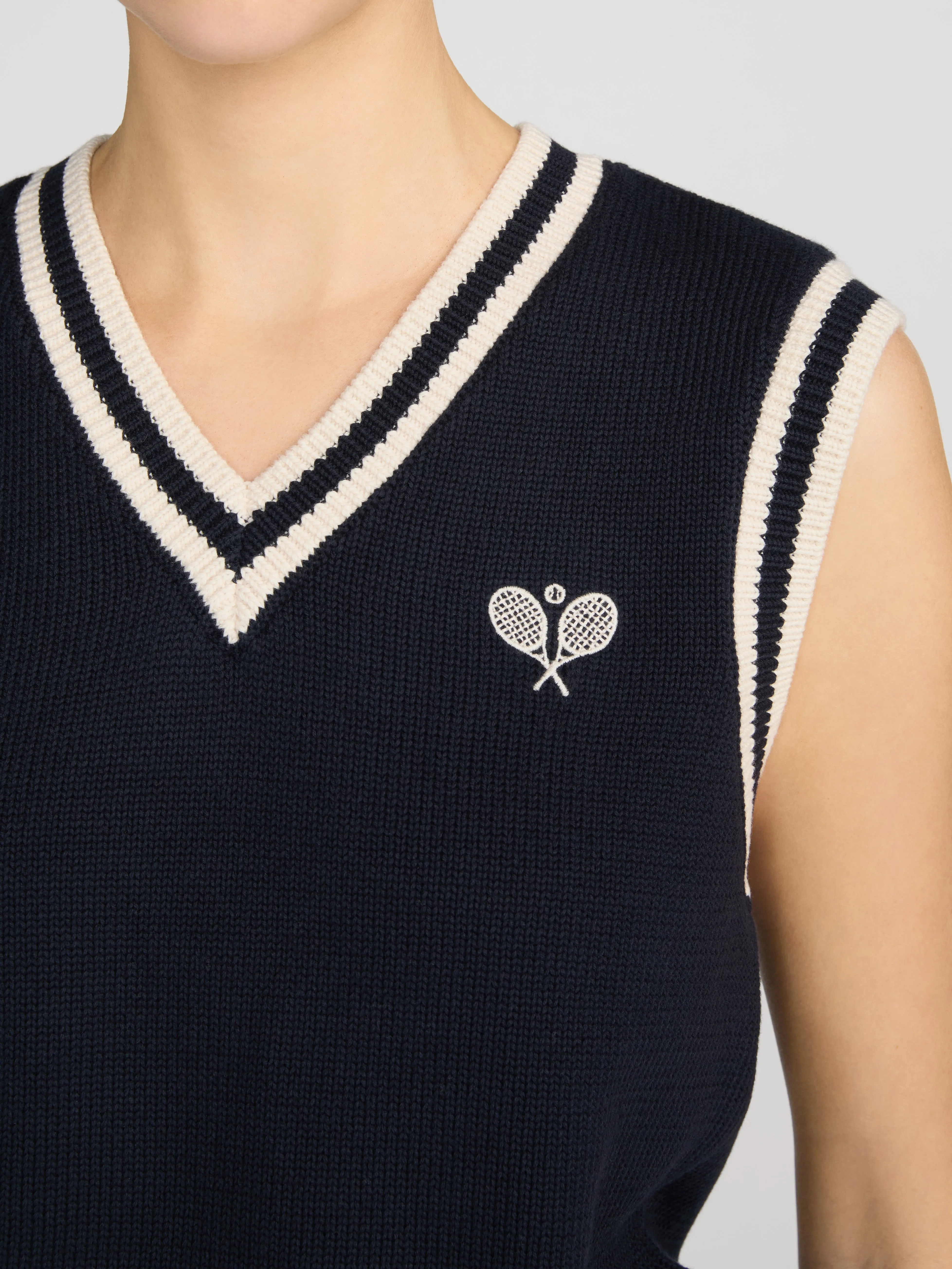 The Tennis Vest -- Navy sold by Frame Denim product image thumbnail 5