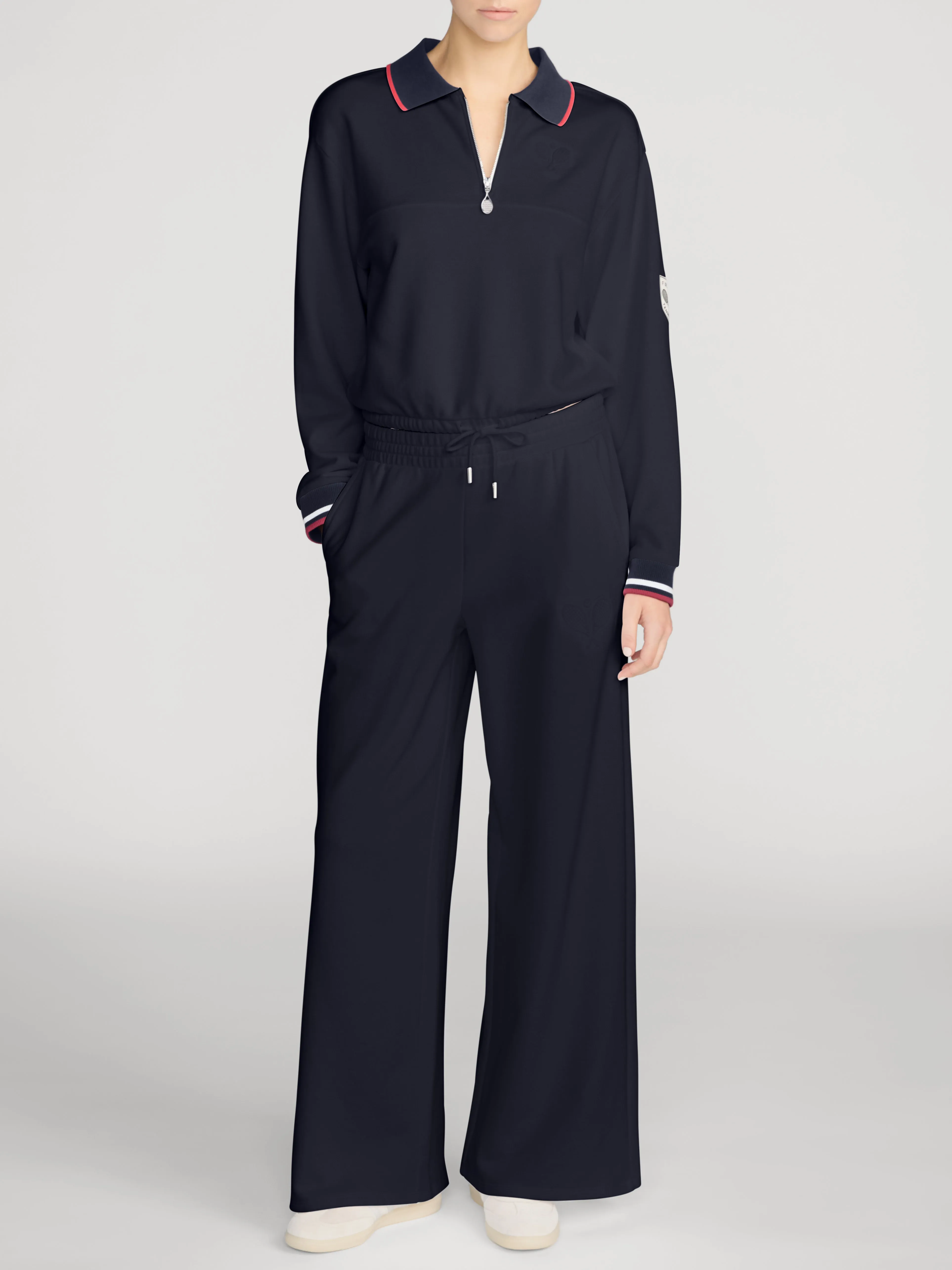 The Tennis Wide Leg Sweatpant -- Navy sold by Frame Denim product image thumbnail 2