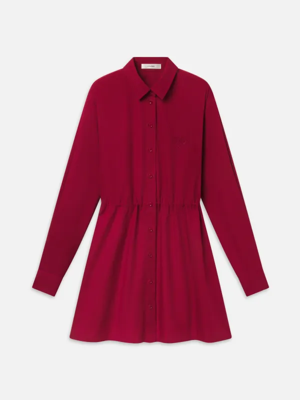 The Tennis Shirt Dress -- Matchpoint Red made by Frame Denim