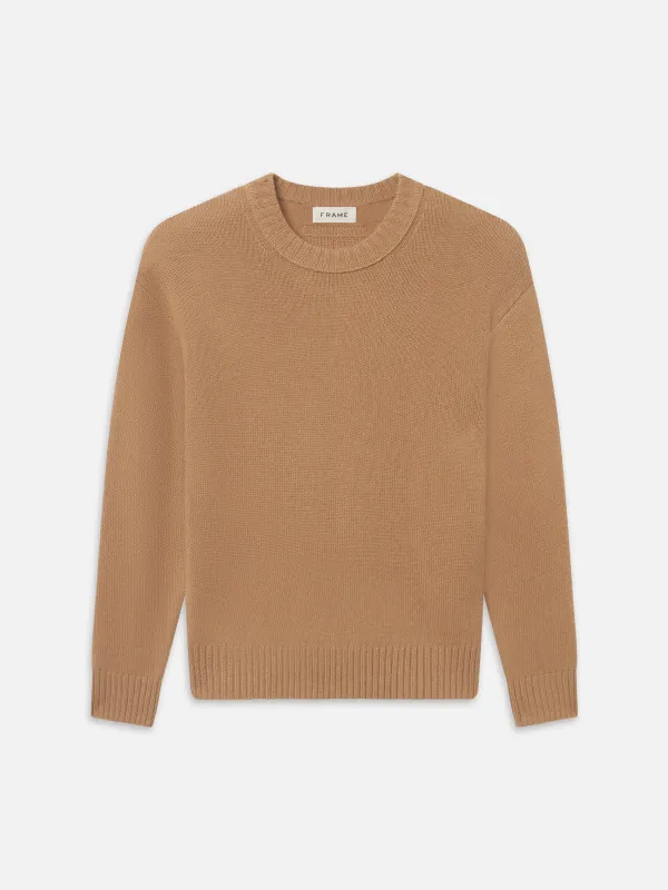 Cashmere Crewneck Sweater -- Soft Camel made by Frame Denim