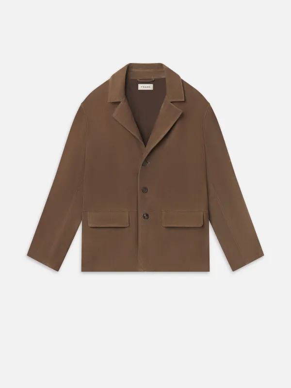 Suede Blazer -- Soft Taupe made by Frame Denim