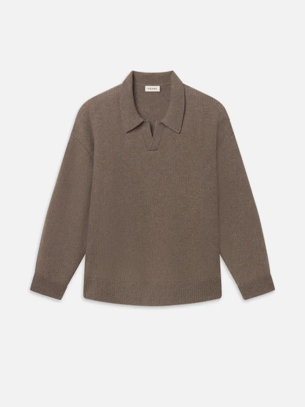 Retro Polo Sweater -- Soft Taupe made by Frame Denim