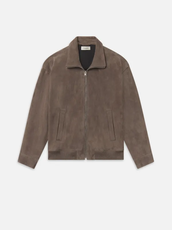 Suede Bomber -- Warm Beige made by Frame Denim