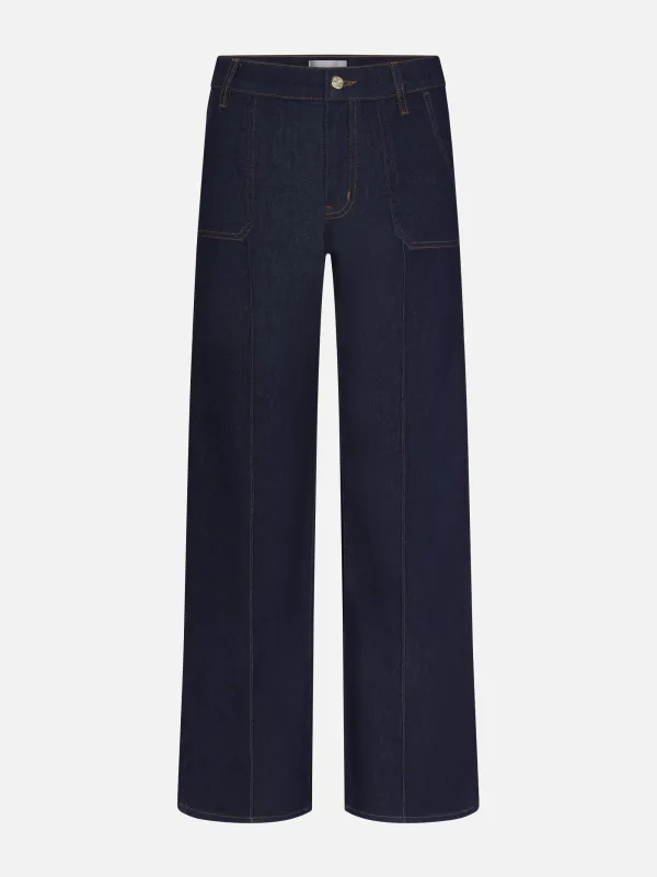 Le Pixie Slim Palazzo Pintuck Pocket -- Rinse made by Frame Denim