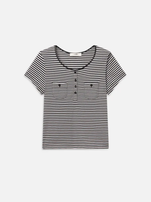 The Trim Crew -- Cream Stripe made by Frame Denim