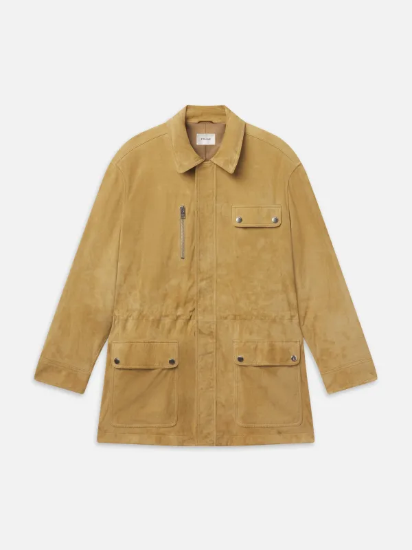 The Suede Safari Jacket -- Fawn made by Frame Denim