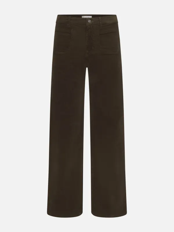 Le Slim Palazzo Modernist Pocket Corduroy -- Rich Military made by Frame Denim