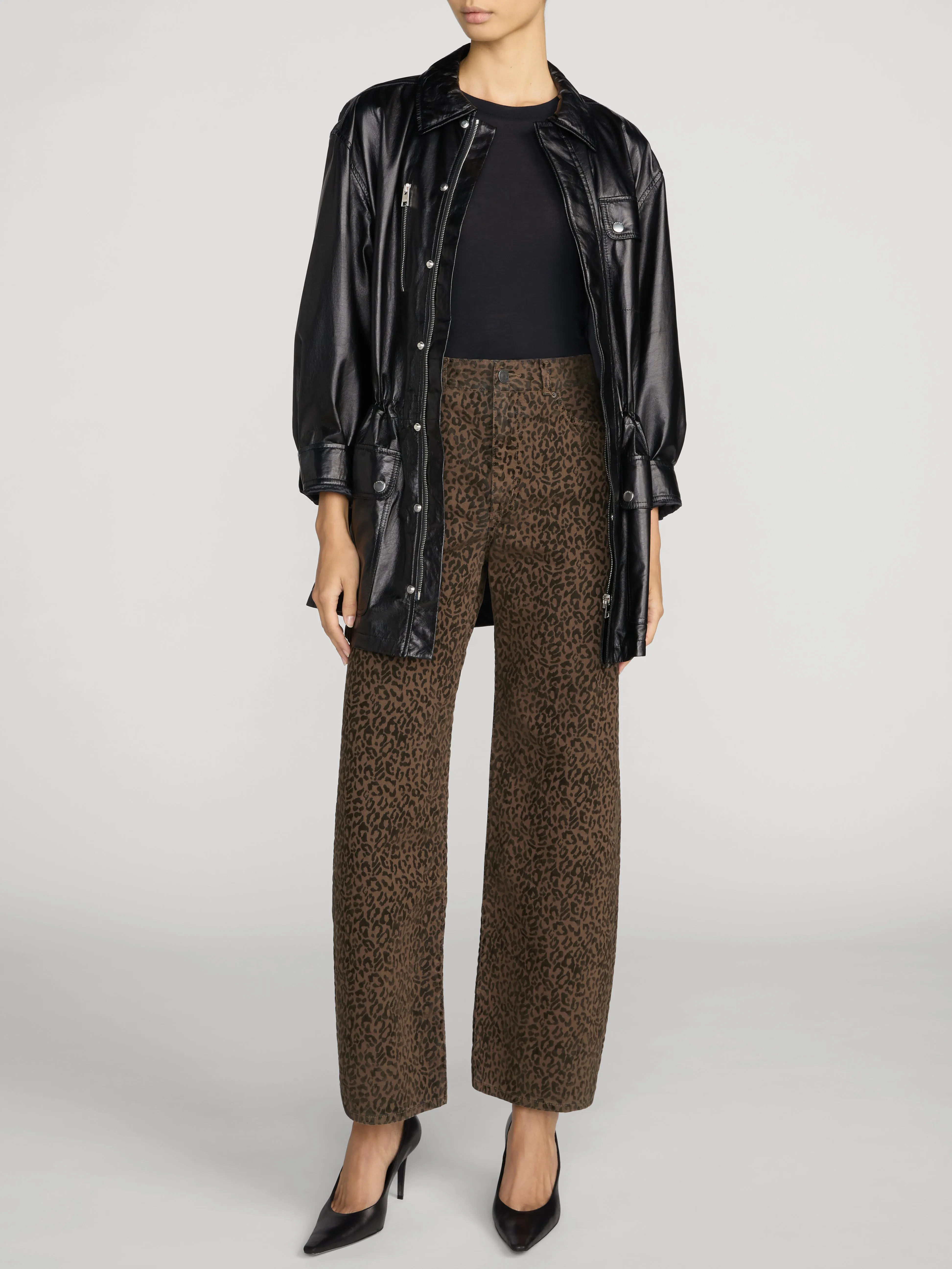 The Bow Crop -- Flocked Sandcat sold by Frame Denim product image thumbnail 2