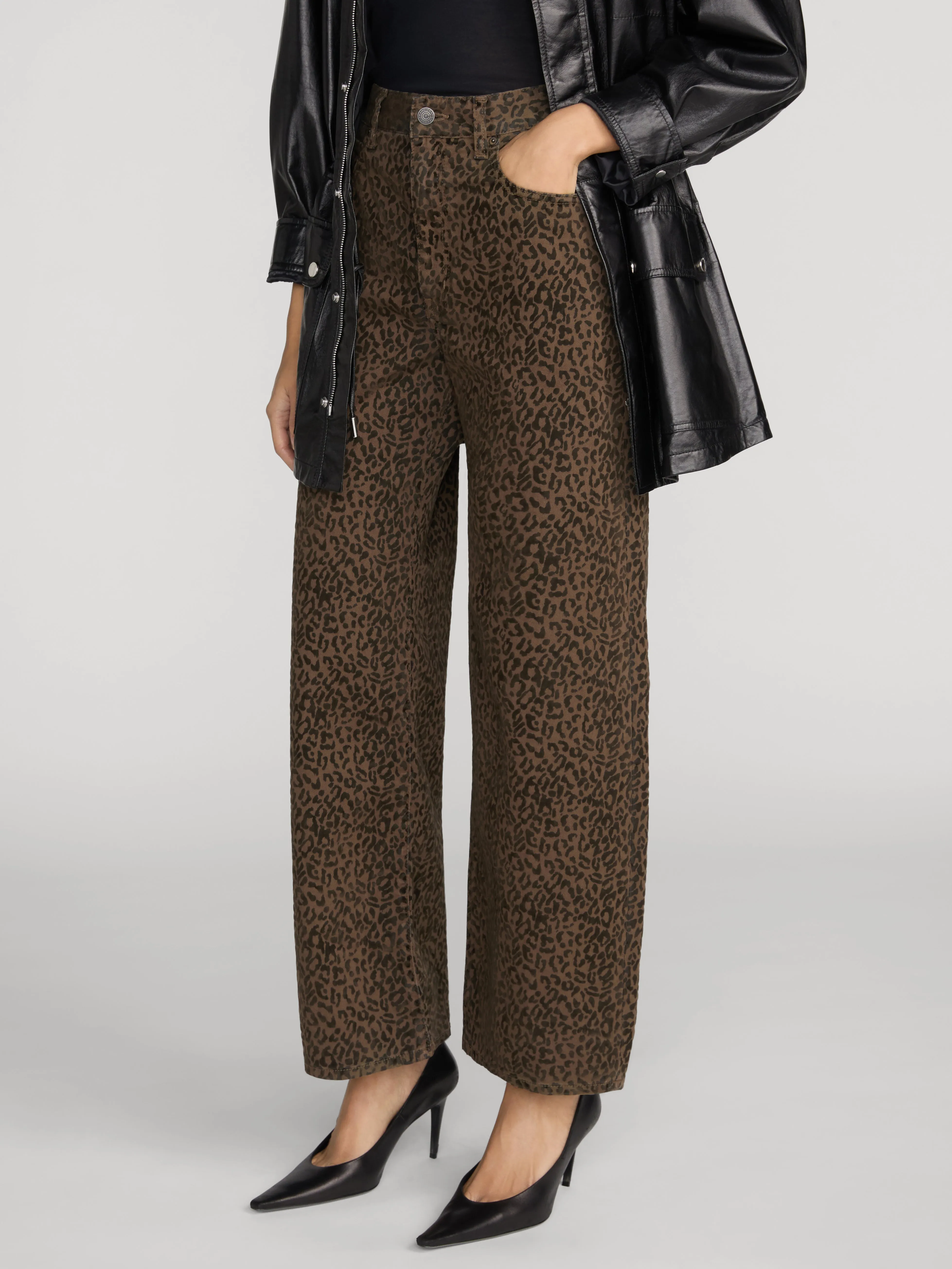 The Bow Crop -- Flocked Sandcat sold by Frame Denim product image thumbnail 4
