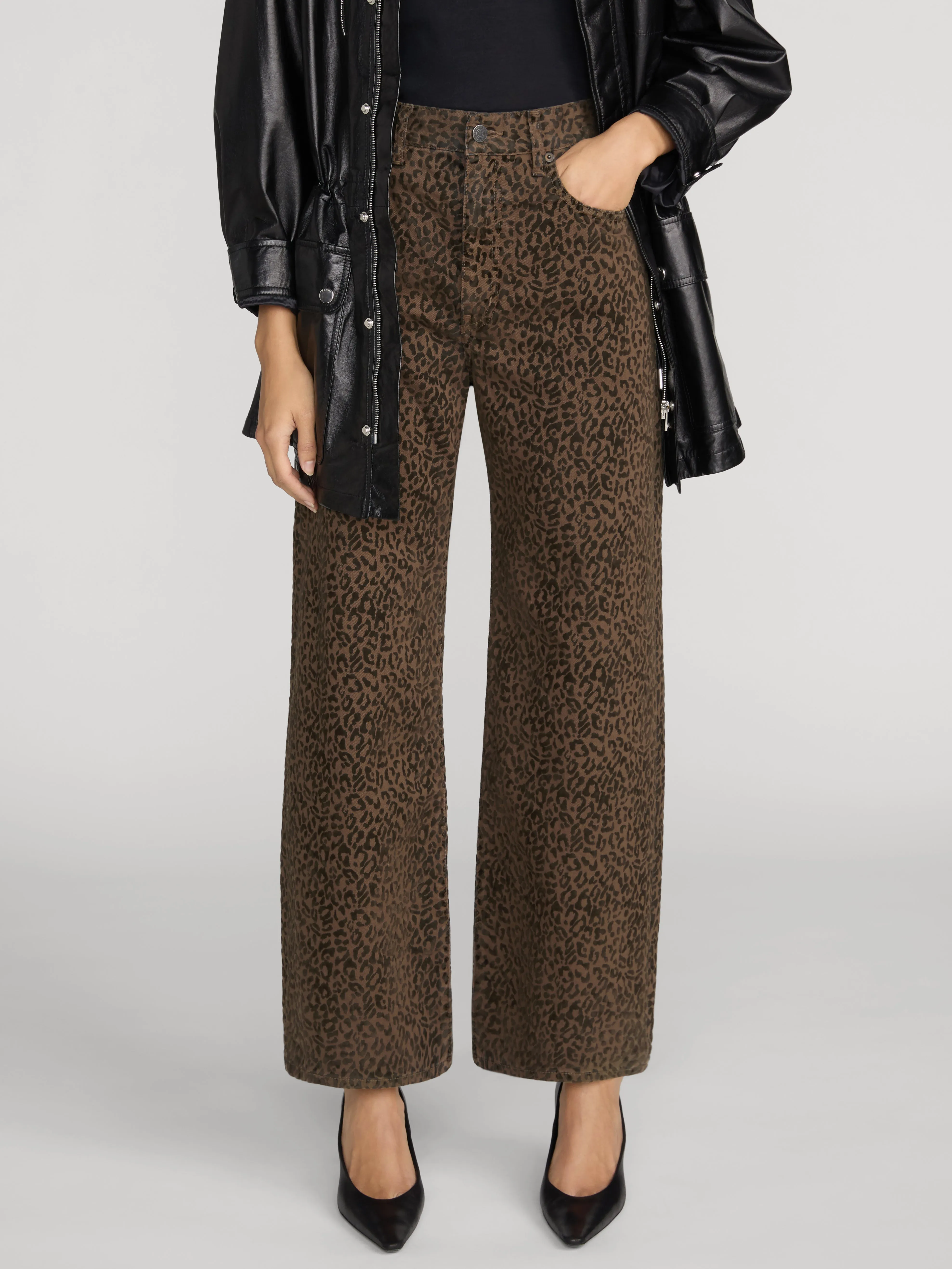 The Bow Crop -- Flocked Sandcat sold by Frame Denim product image thumbnail 3