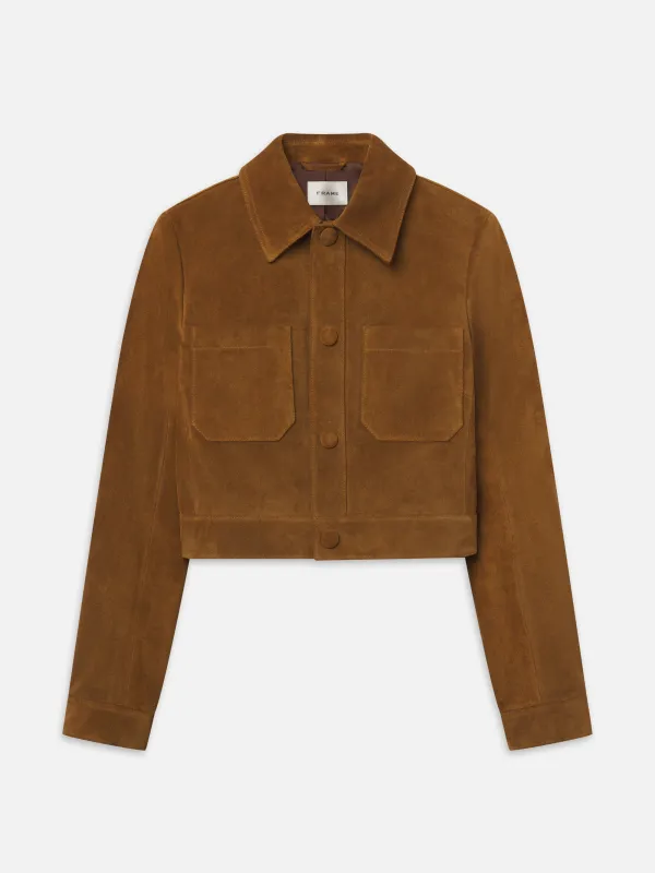 The Suede Small Jacket -- Saddle made by Frame Denim