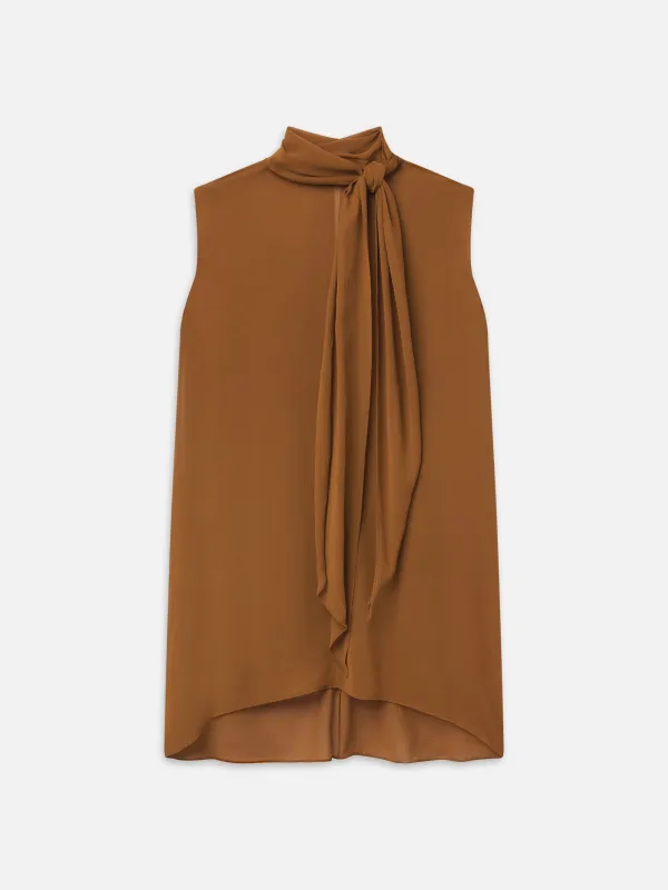 The Wisp Tie Dress -- Bronze made by Frame Denim