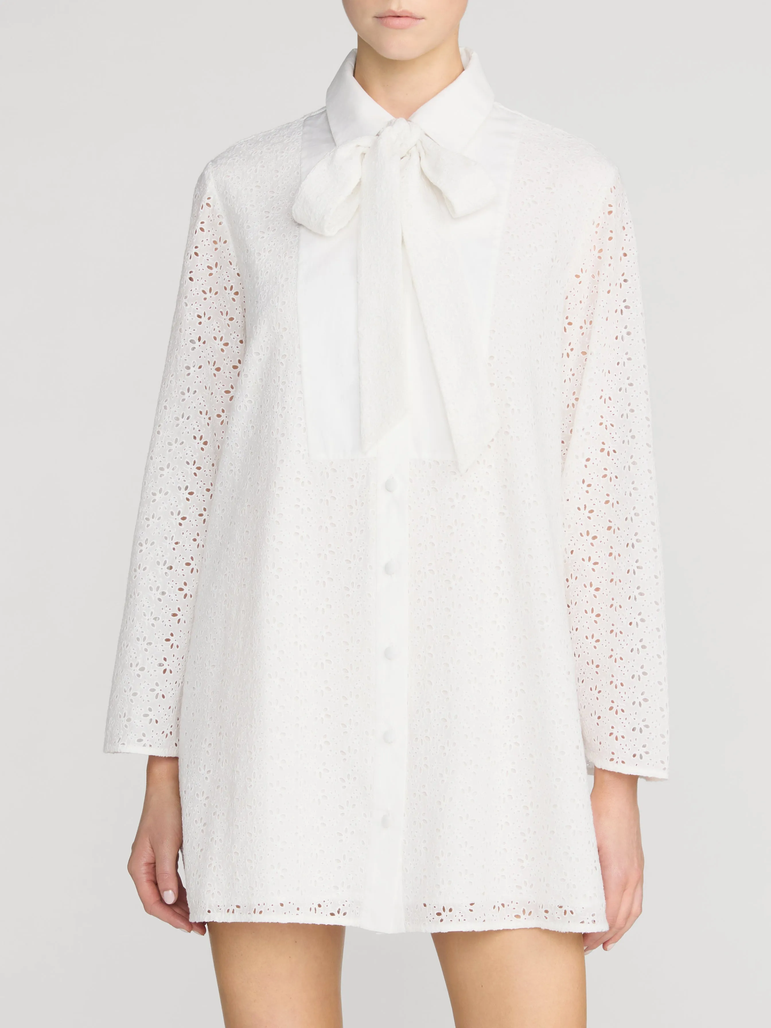 The Eyelet Tuxedo Dress -- White sold by Frame Denim product image thumbnail 3