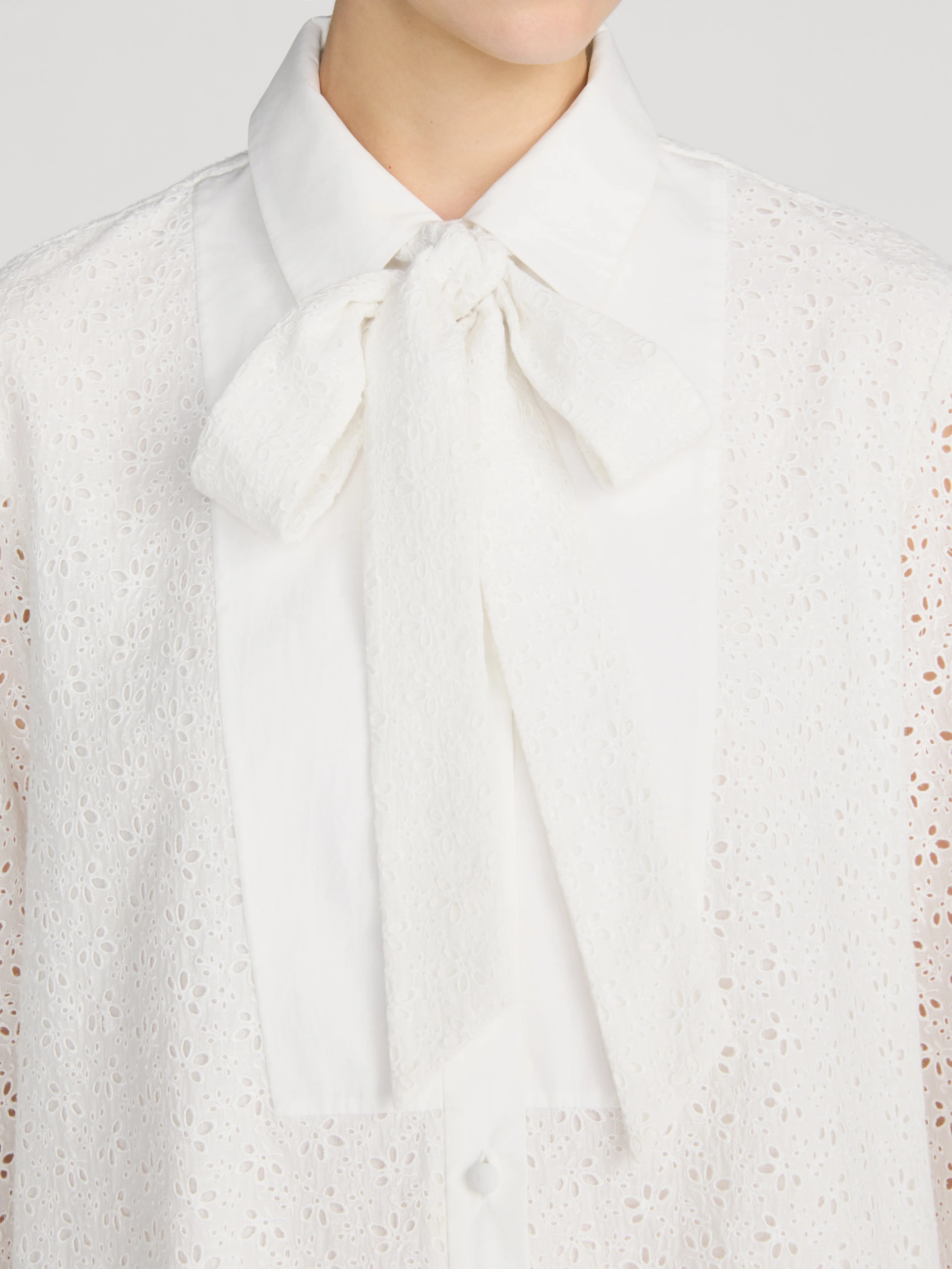 The Eyelet Tuxedo Dress -- White sold by Frame Denim product image thumbnail 5