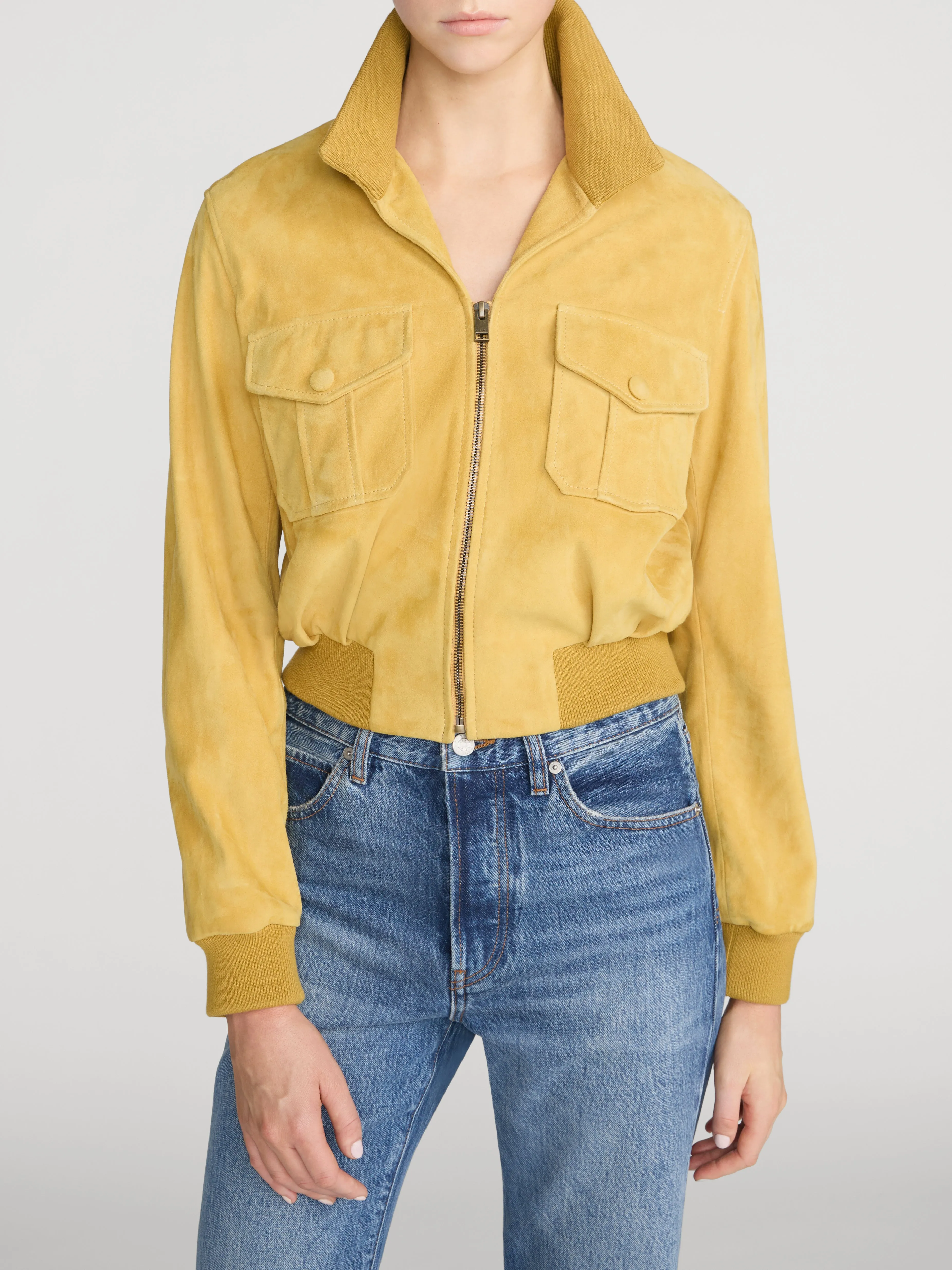 The Suede Ace Jacket -- Dijon sold by Frame Denim product image thumbnail 3
