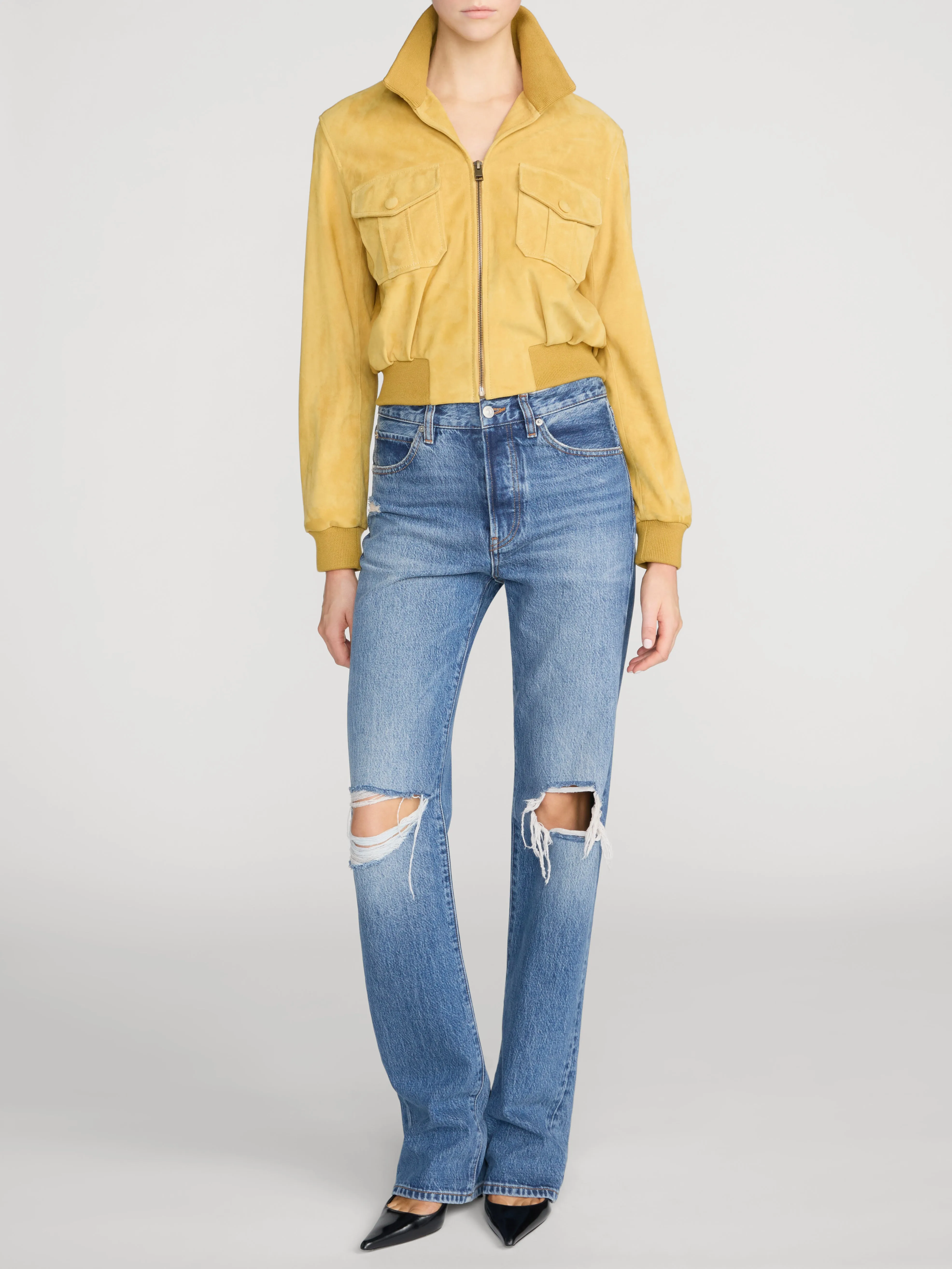 The Suede Ace Jacket -- Dijon sold by Frame Denim product image thumbnail 2