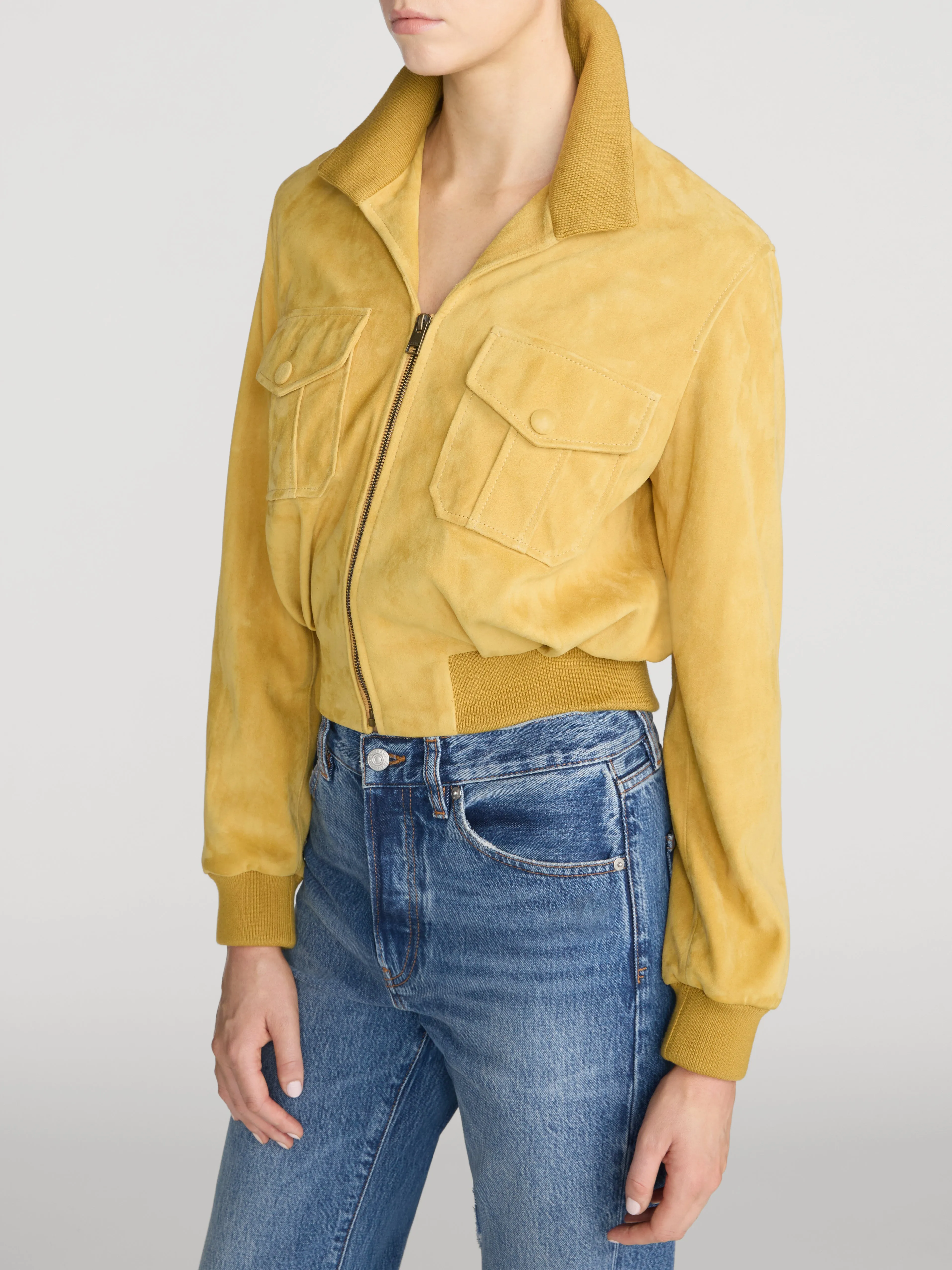 The Suede Ace Jacket -- Dijon sold by Frame Denim product image thumbnail 4