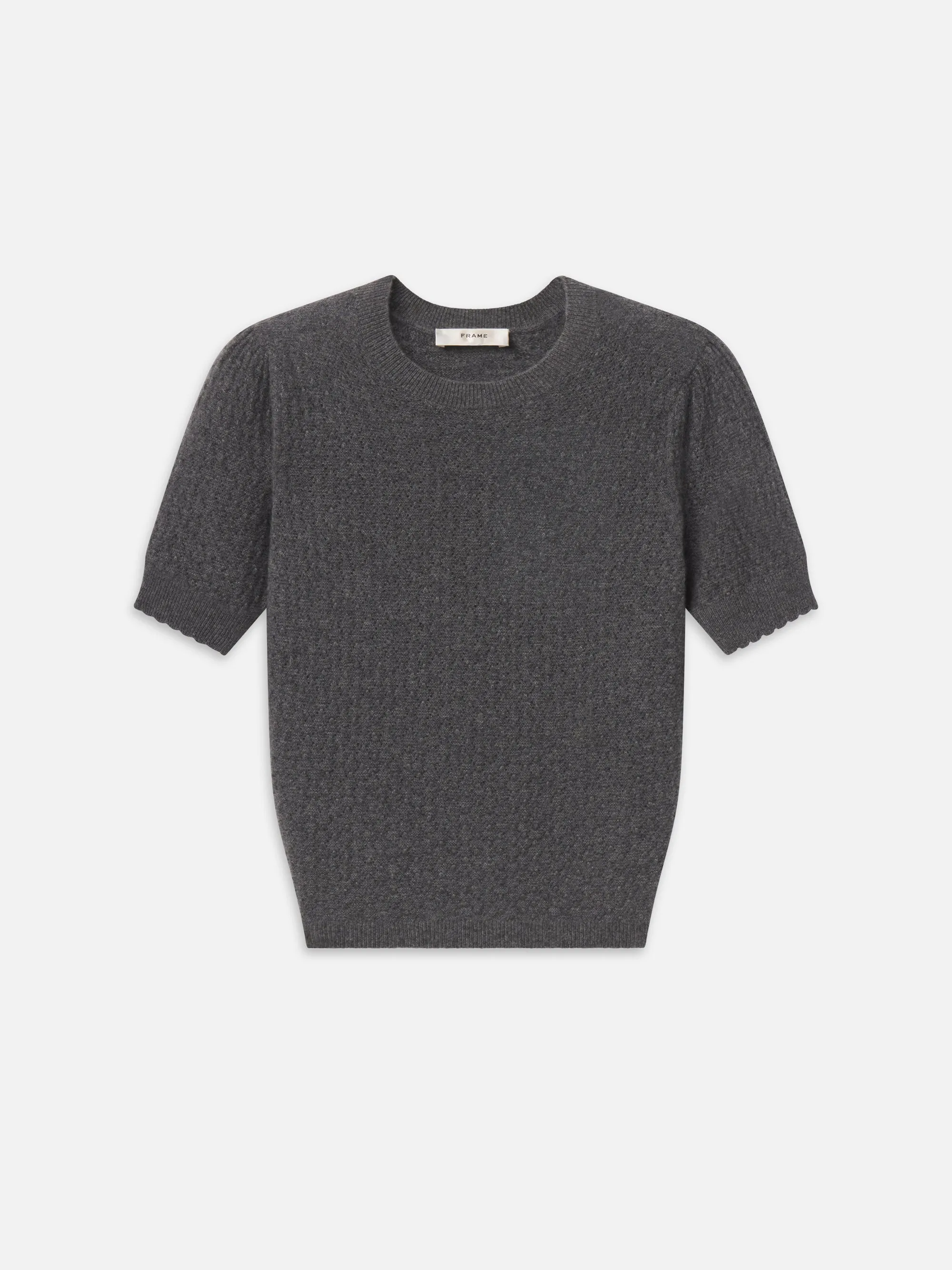 The Gathered Honeycomb Sweater -- Heather Grey sold by Frame Denim