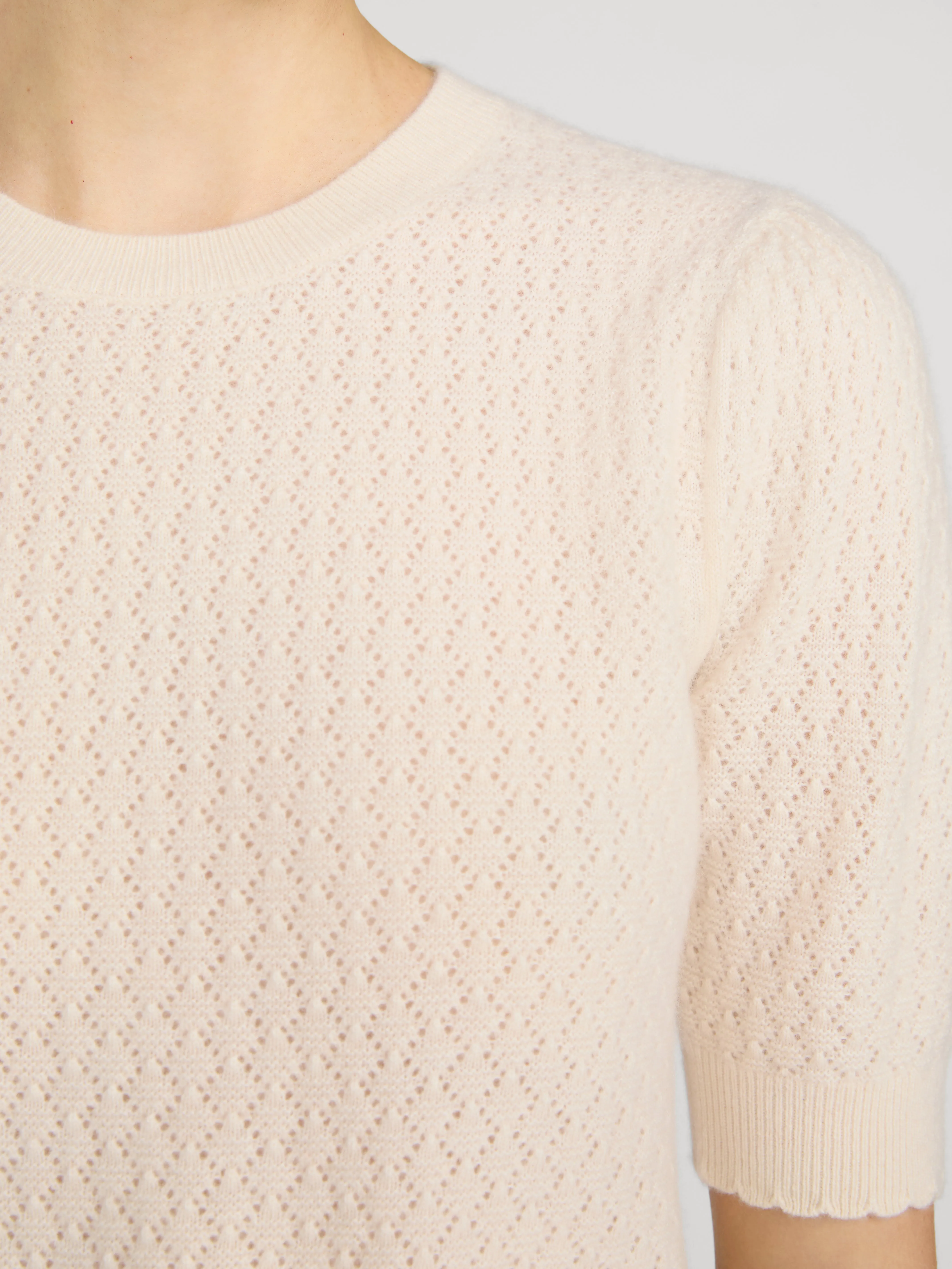 The Gathered Honeycomb Sweater -- Cream sold by Frame Denim product image thumbnail 5