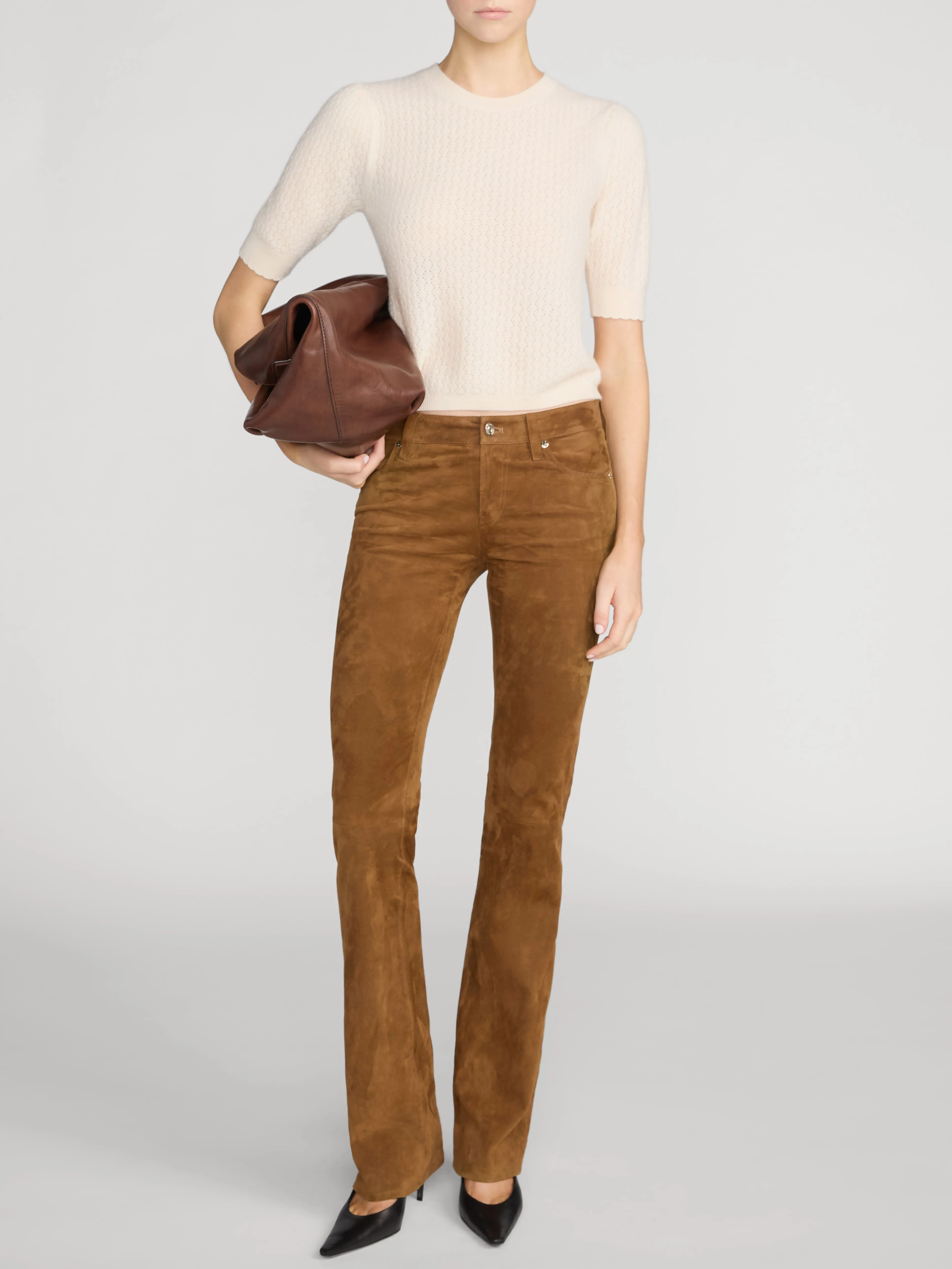 The Gathered Honeycomb Sweater -- Cream sold by Frame Denim product image thumbnail 2
