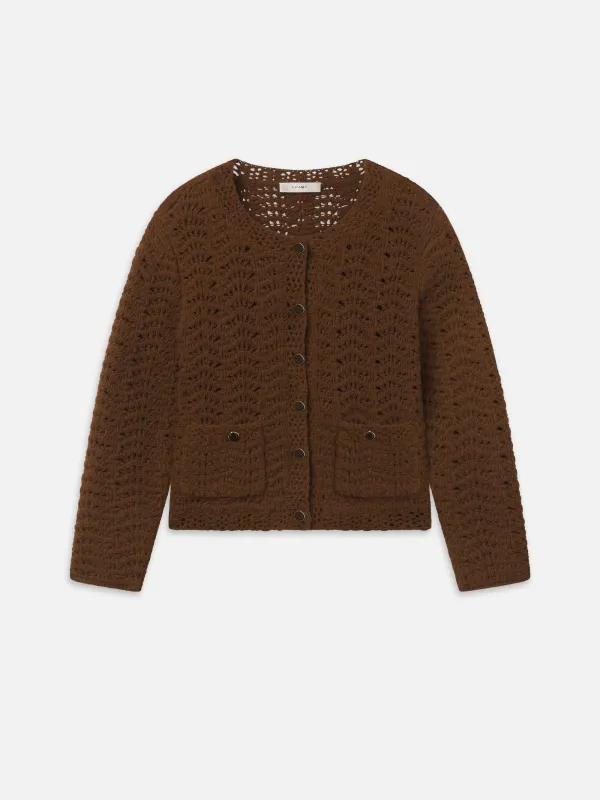 The Chevron Knit Cardi -- Moss made by Frame Denim