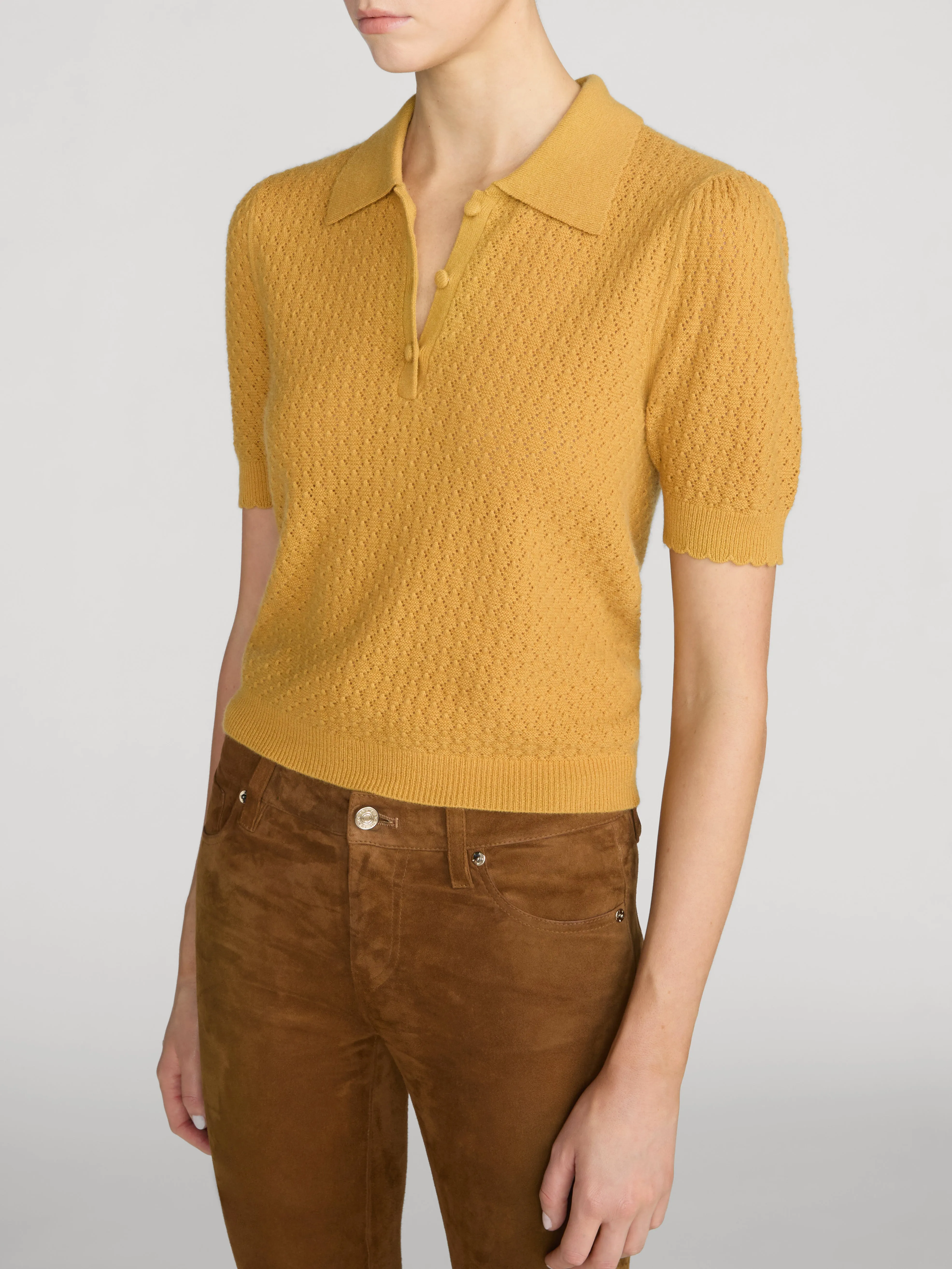 The Honeycomb Polo -- Dijon sold by Frame Denim product image thumbnail 4