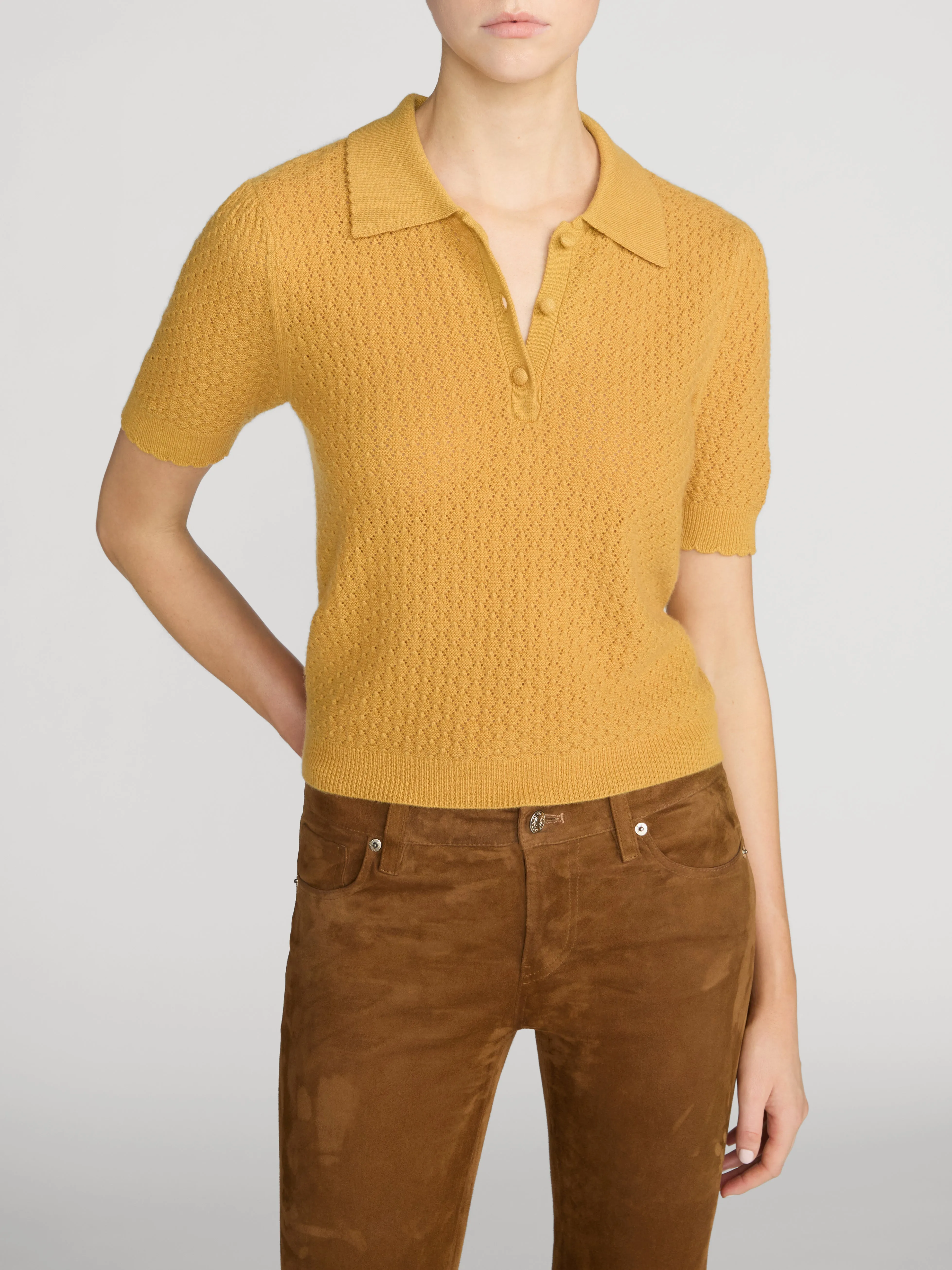 The Honeycomb Polo -- Dijon sold by Frame Denim product image thumbnail 3